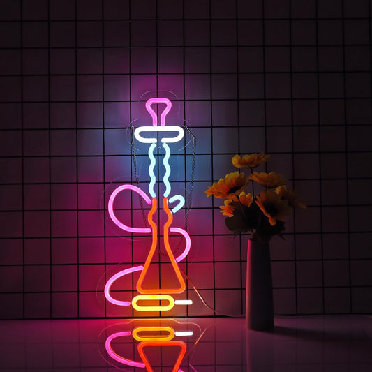 Hookah Neon Sign for Wall Décor with Dimmable Switch LED Neon Signs Light
