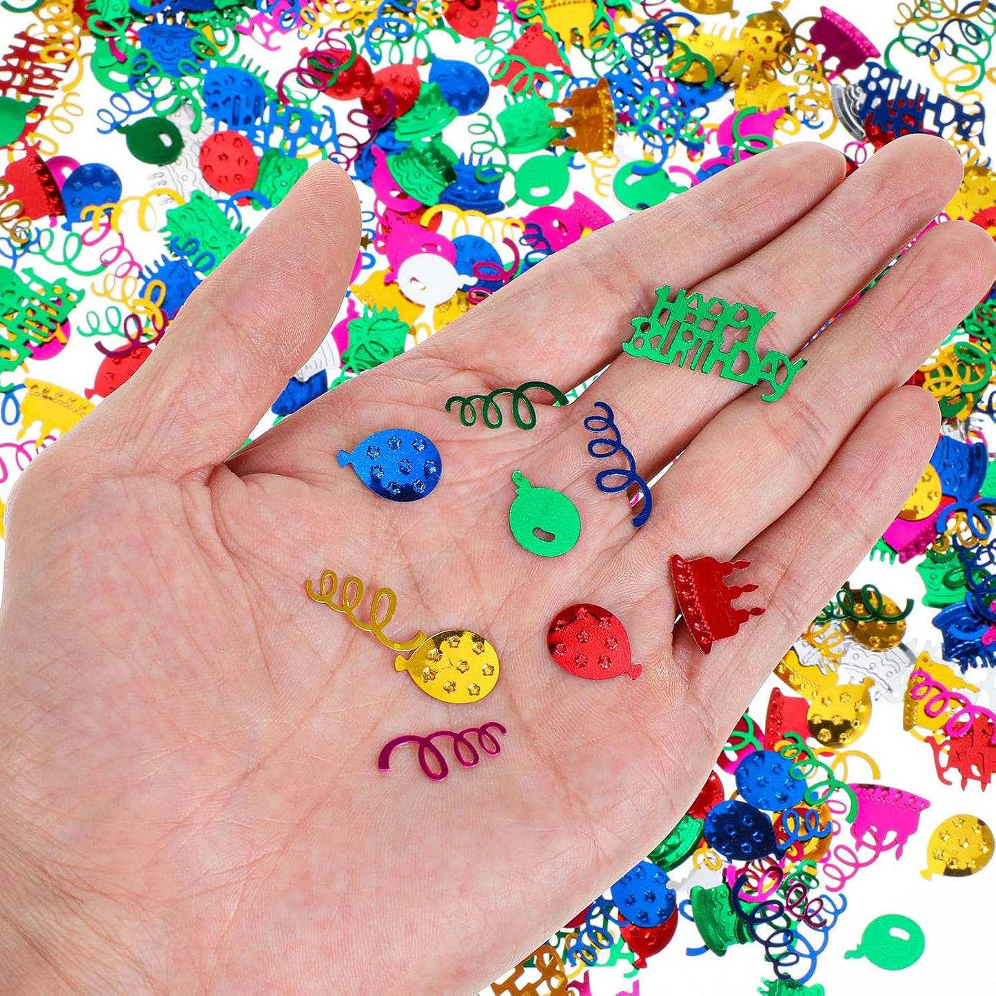 3000PCS Happy Birthday Confetti, Colorful Table Confetti, Metallic Foil Sprinkles or DIY Multicolor Birthday Sequins Metallic, Suitable for Birth day Party, Baby Shower, DIY Arts and Crafts
