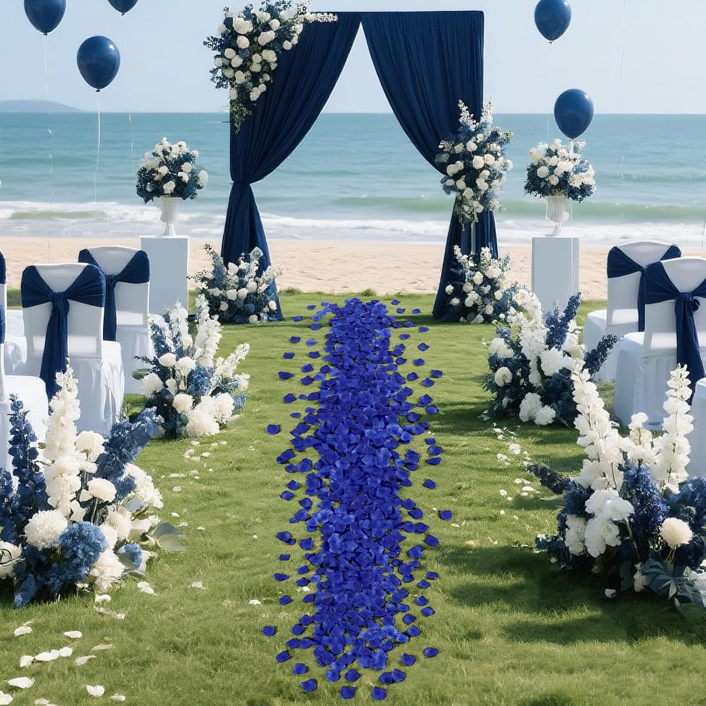1000 Pcs Dark Blue Rose Petals Artificial Silk Flower Petals Romantic Decorations for Wedding Engagement Birthday Event Anniversary Party Backdrop Supplies