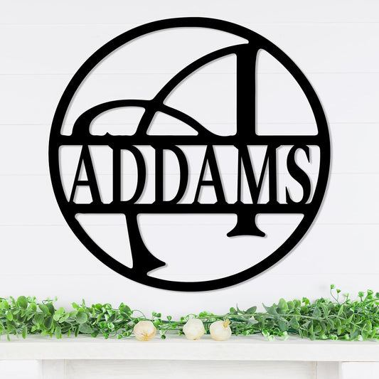 Personalized Metal Name Signs, Split Letter Monogram Wall Decor, Custom Last Name Sign, Family Name Sign for Outdoor, Personalized Wedding Gift, Garden Decor, Metal Wall Art, Housewarming Gift (MonogramDesign_3)