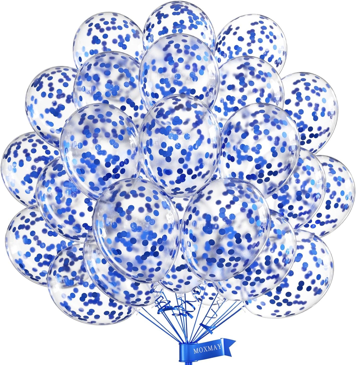 Blue Balloons - 50 Pcs 12inch Latex Party Pack - Confetti, Birthday, Wedding, Baby Shower, Christmas