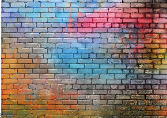 LTLYH 7x5ft Colorful Brick Wall Photo Backdrop Colorful Graffiti Brick Wall Backdrop Urban Street Art Background for Photography Hip Hop Party Graffiti Theme Event Studio Wall Decor Backdrop 081