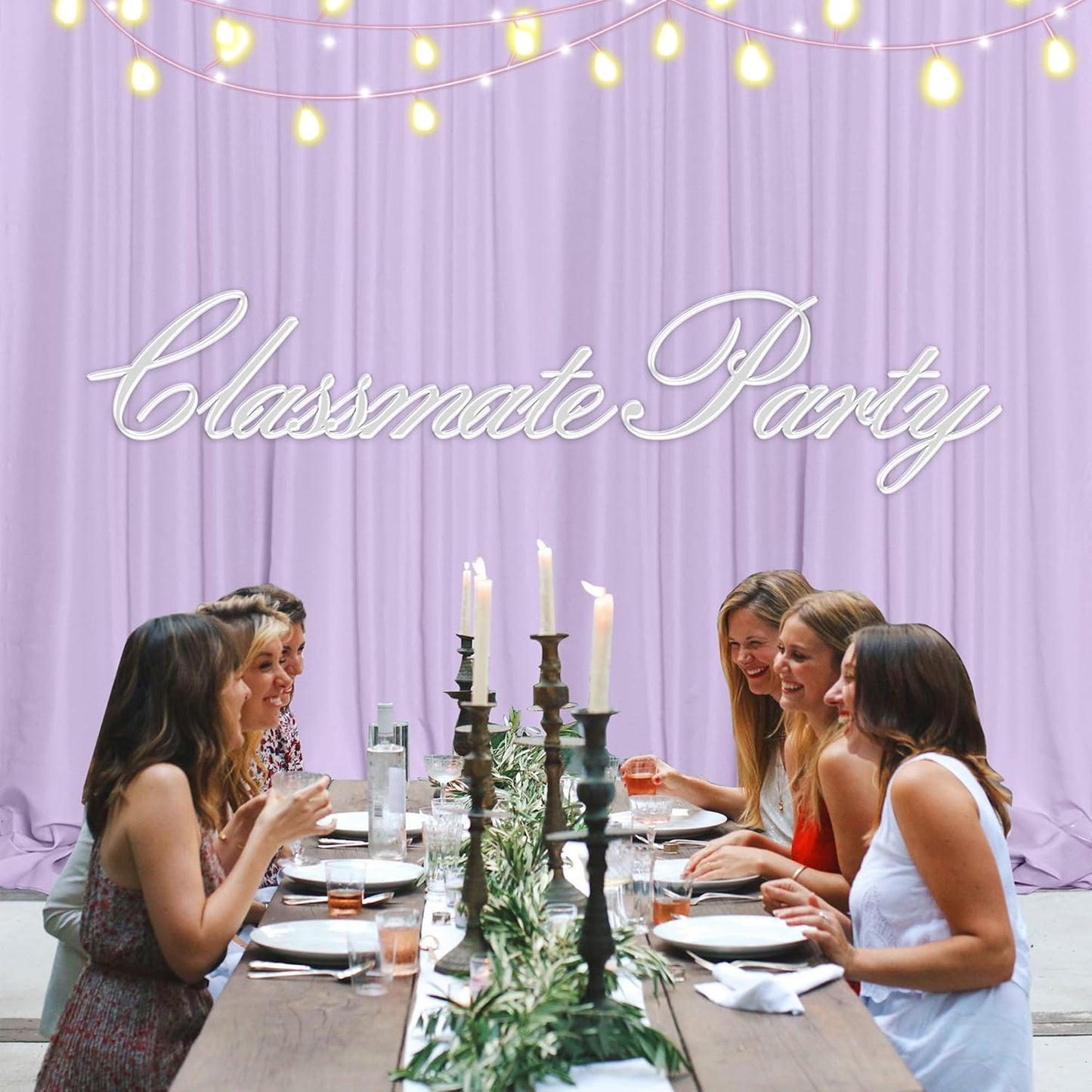 MEETSKY Lavender Backdrop Curtain for Parties Wedding Light Purple Background Curtains Backdrop Rod Pocket Drapes Fabric Decoration for Birthday Gril Party Baby Shower Photoshoot, 5ft x 10ft, 2 Panels