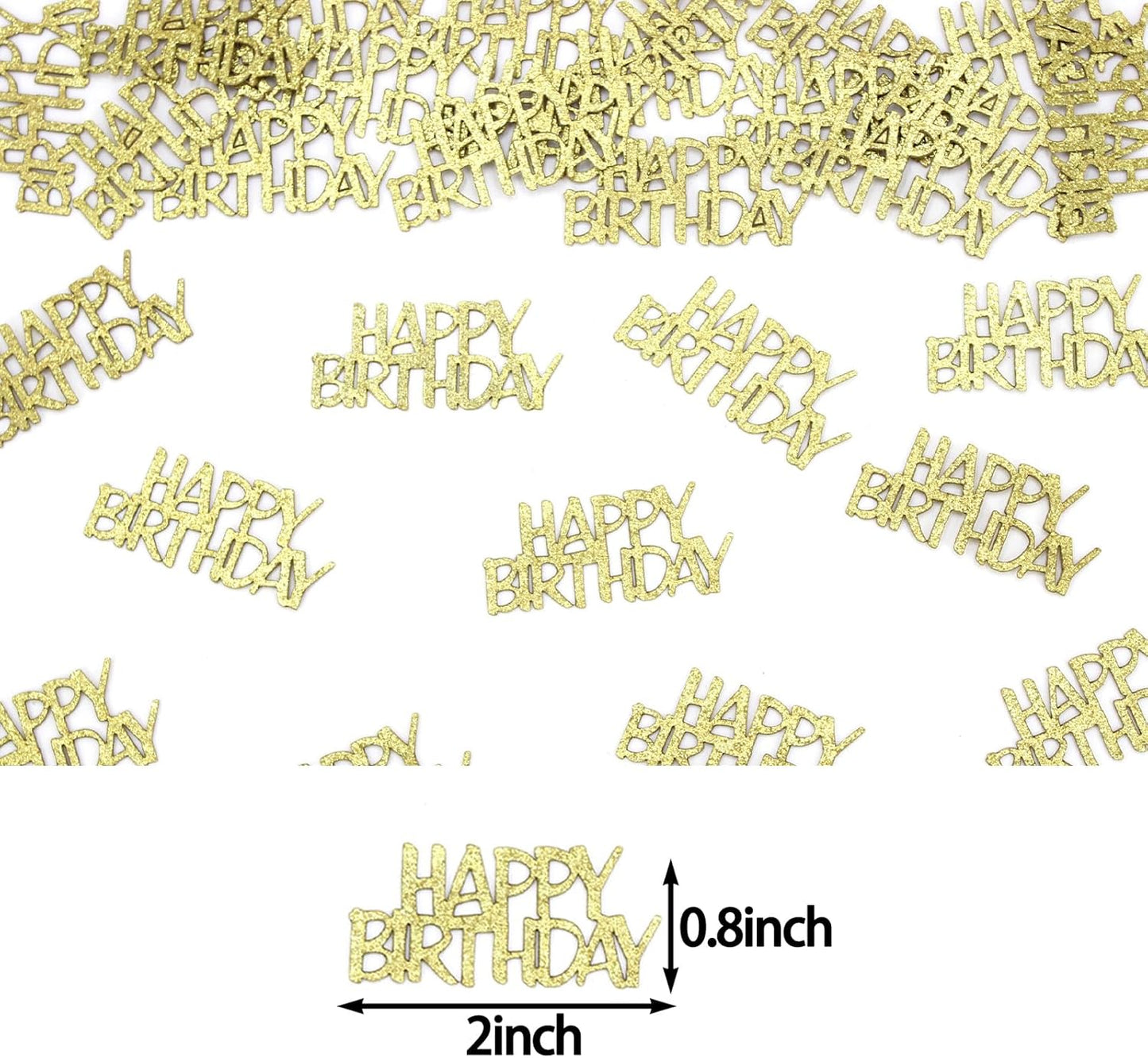 Gold Happy Birthday Confetti for Tables Glitter Birthday Party Table Scatters for Adult/Kids Birthday Anniversary DIY Crafts Party Supplies 100PC
