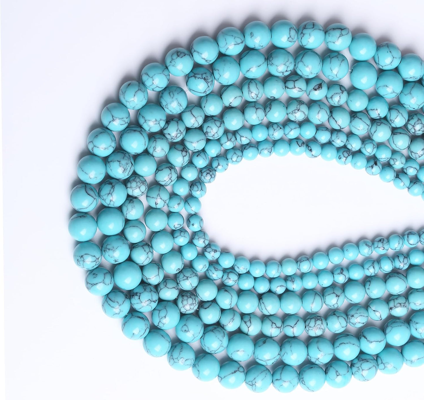 Lake Blue Turquoise Stone Beads Gemstone Round Crystal Energy Jade Beads Stone Beads for Jewelry Making DIY Bracelet Necklace Jewelry Making 1 Strand 15.5inch 31PCS 12MM