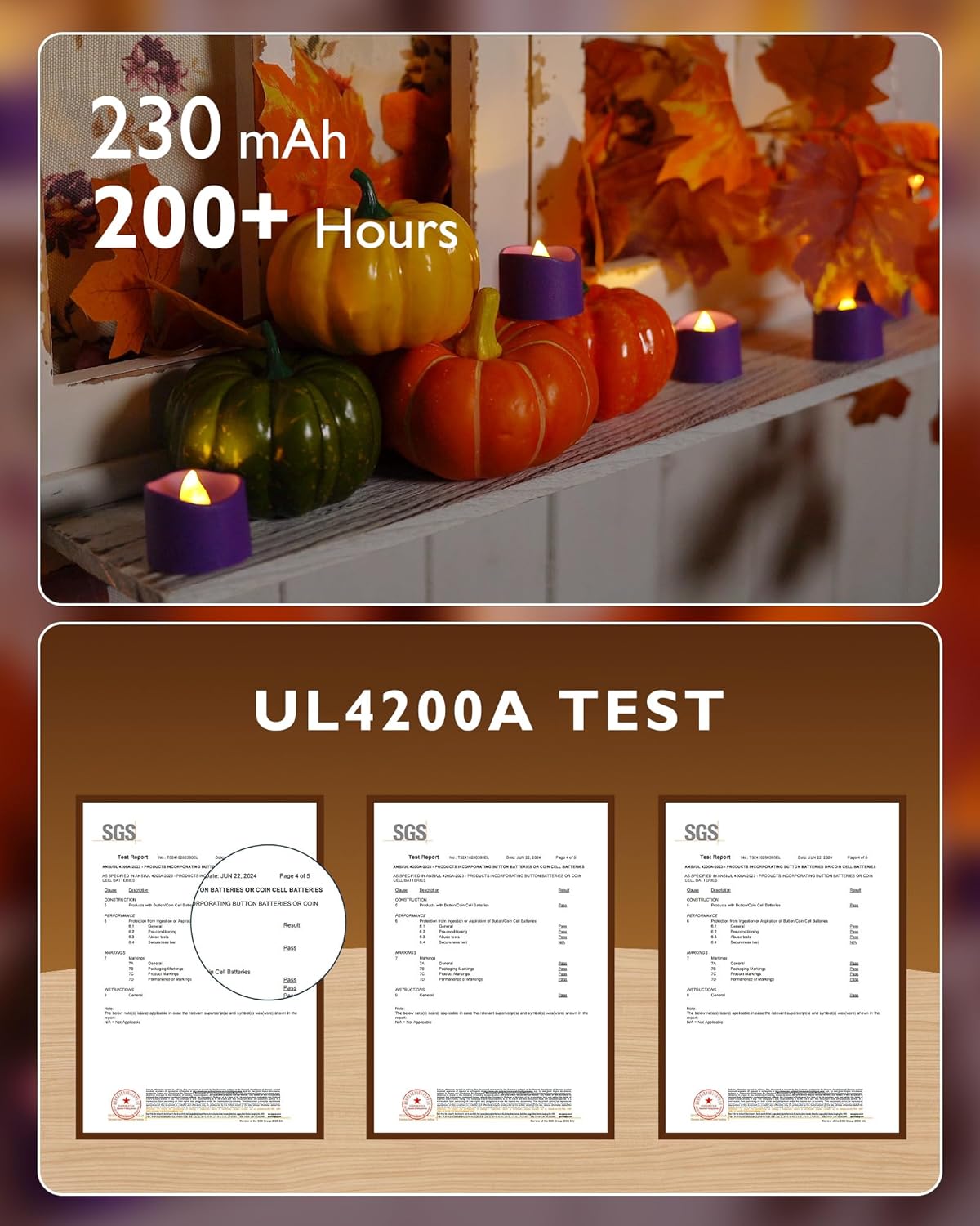 Homemory Purple Tea Lights Candles Battery Operated, 200+Hour Flameless Flickering Fake Electric LED Colored Tealights Candles for Party, Wedding, Halloween, Mardi Gras, Holiday Decor, 12-Pack