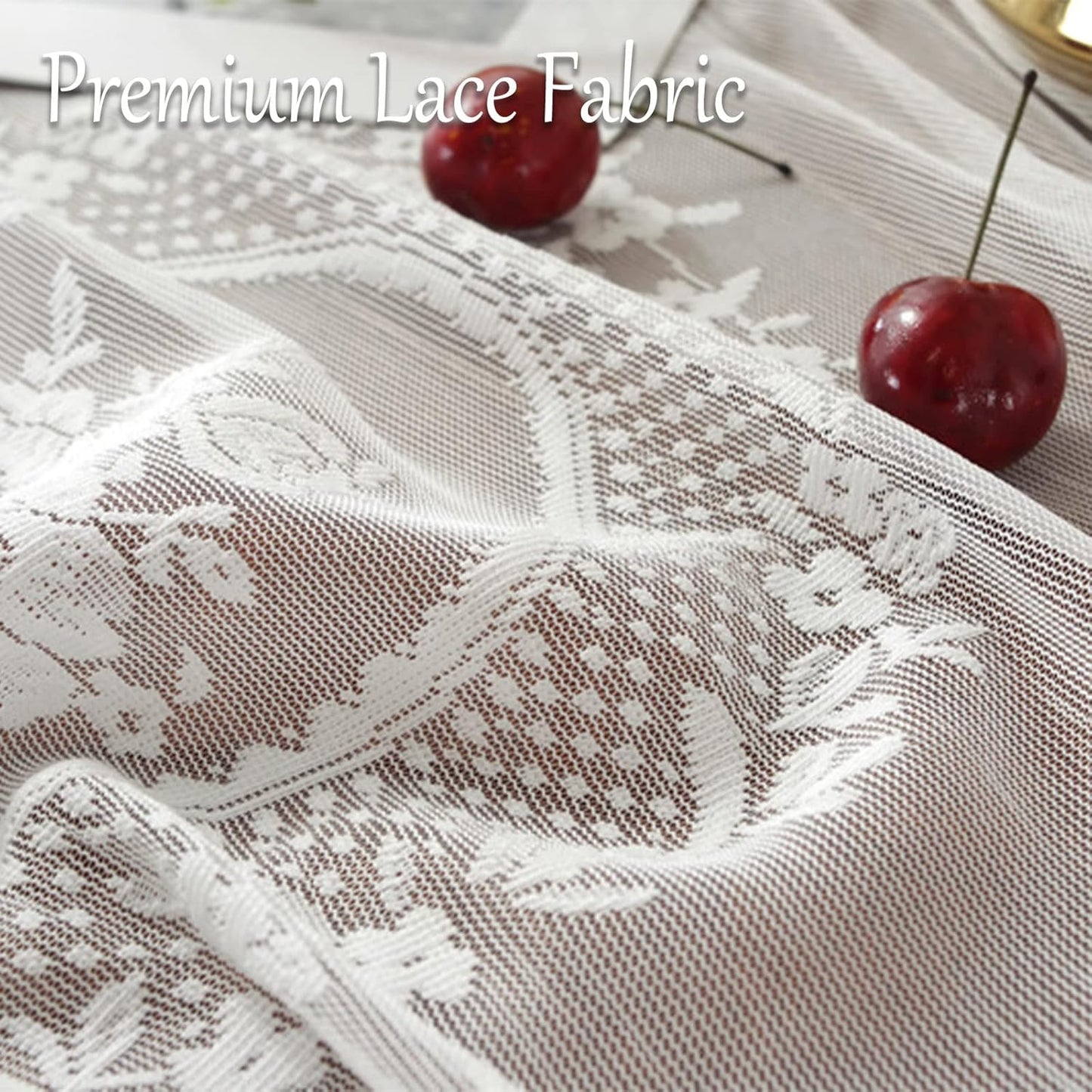 Jeloris Round Lace Tablecloth with Elegant Scalloped Bottom for Any Special Event Such as Wedding, Birthday Party, Baby Shower, Anniversary (70 inch, Style 6)