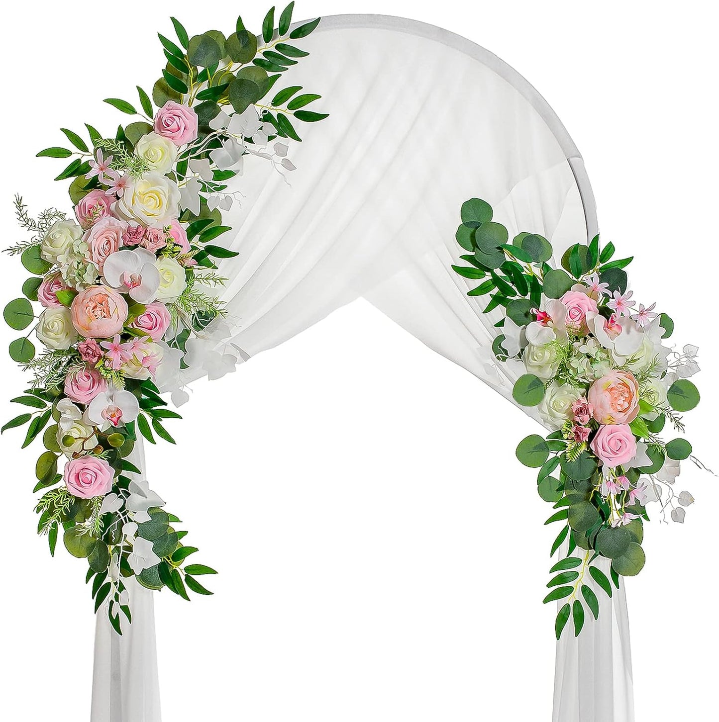 Wedding Arch Flowers, Artificial Flowers for Decoration, Large Flower Swag for Boho Styles Wedding Ceremony Floral Decor - Pack of 2
