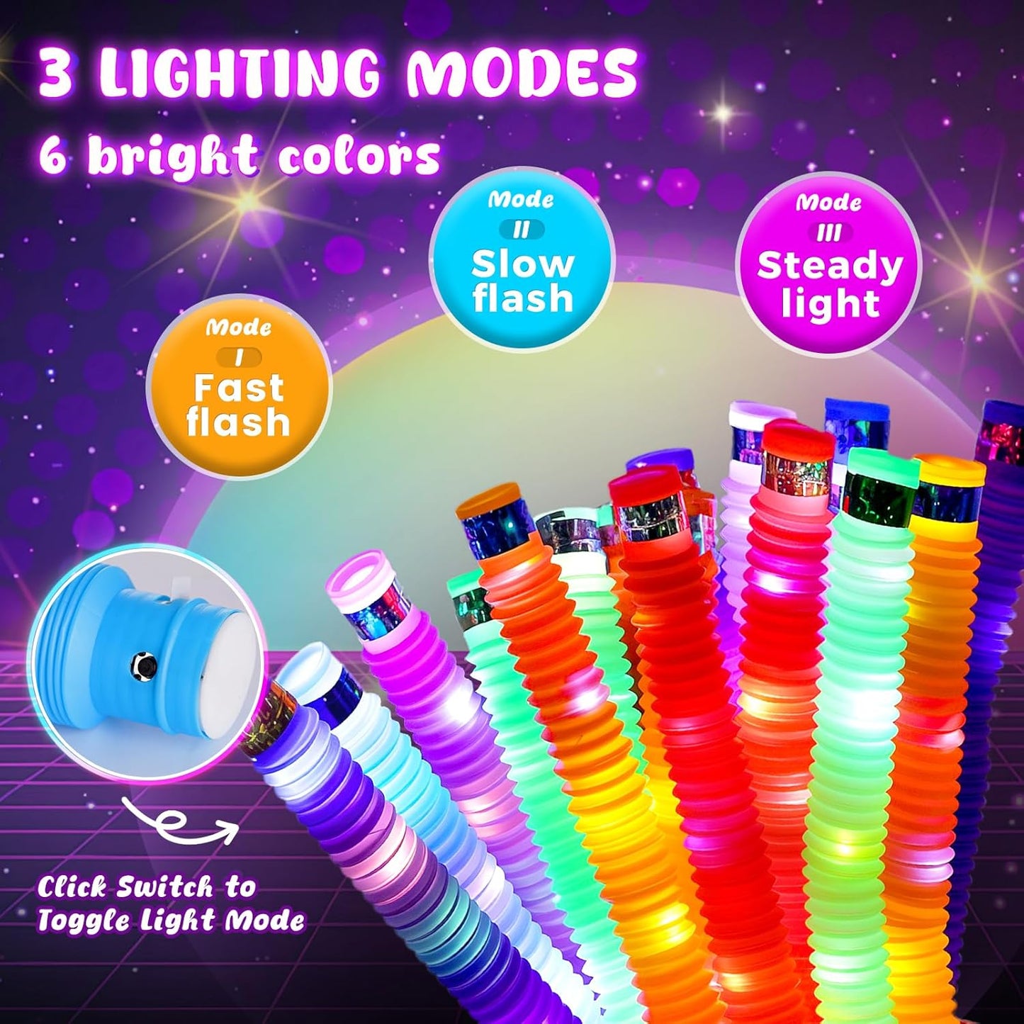 LovesTown 24PCS Glow Sticks Bulk Party Pack, Light Up Party Favors Supplies for Kids, Halloween Decorations Christmas Goodie Bag Stuffers for Boys Girls