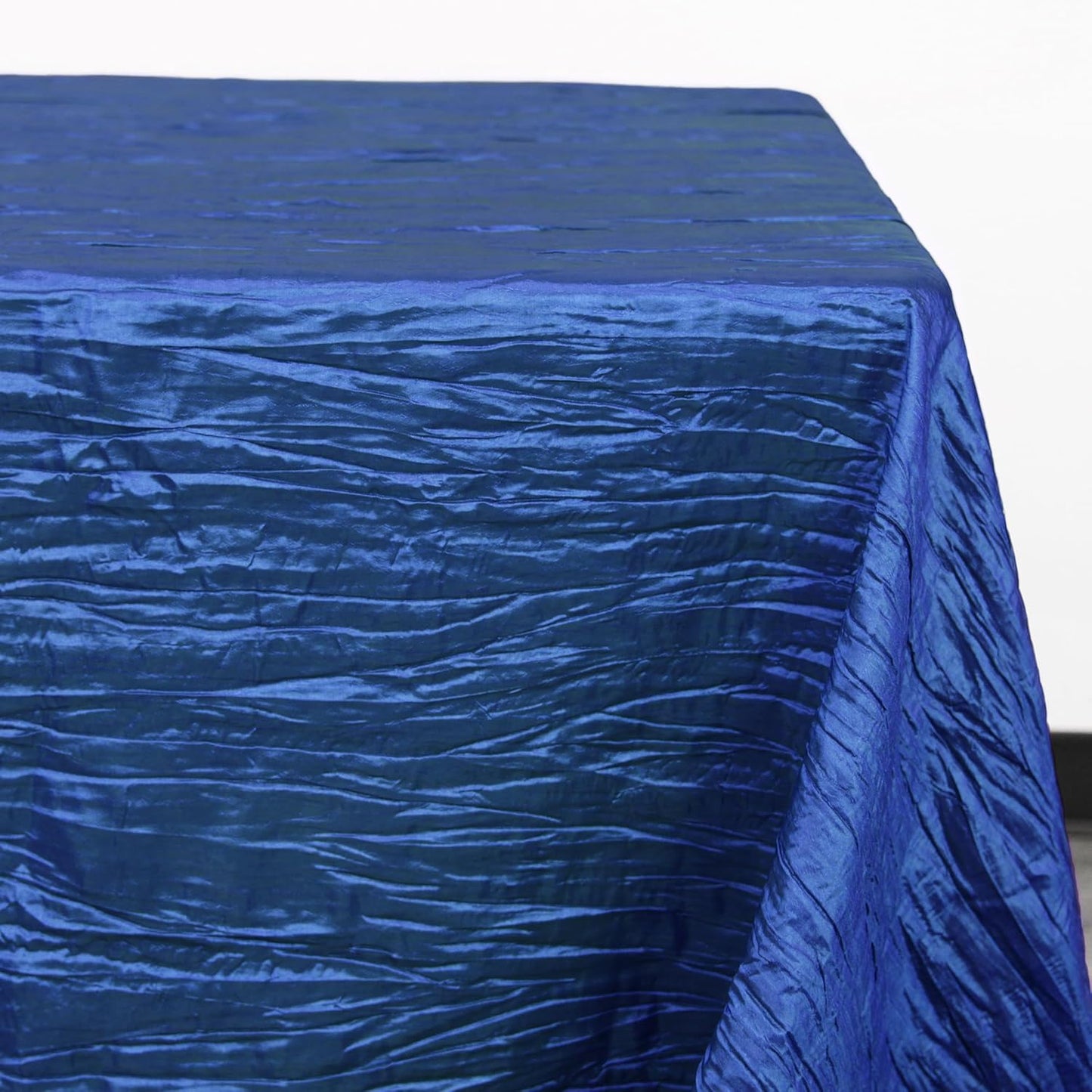 YOUR CHAIR COVERS - 90 x 132 inch Rectangular Crinkle Taffeta Tablecloth - Royal Blue, Rectangle Table Linens for 6 ft Rectangular Tables, Wedding Crushed Table Cloth