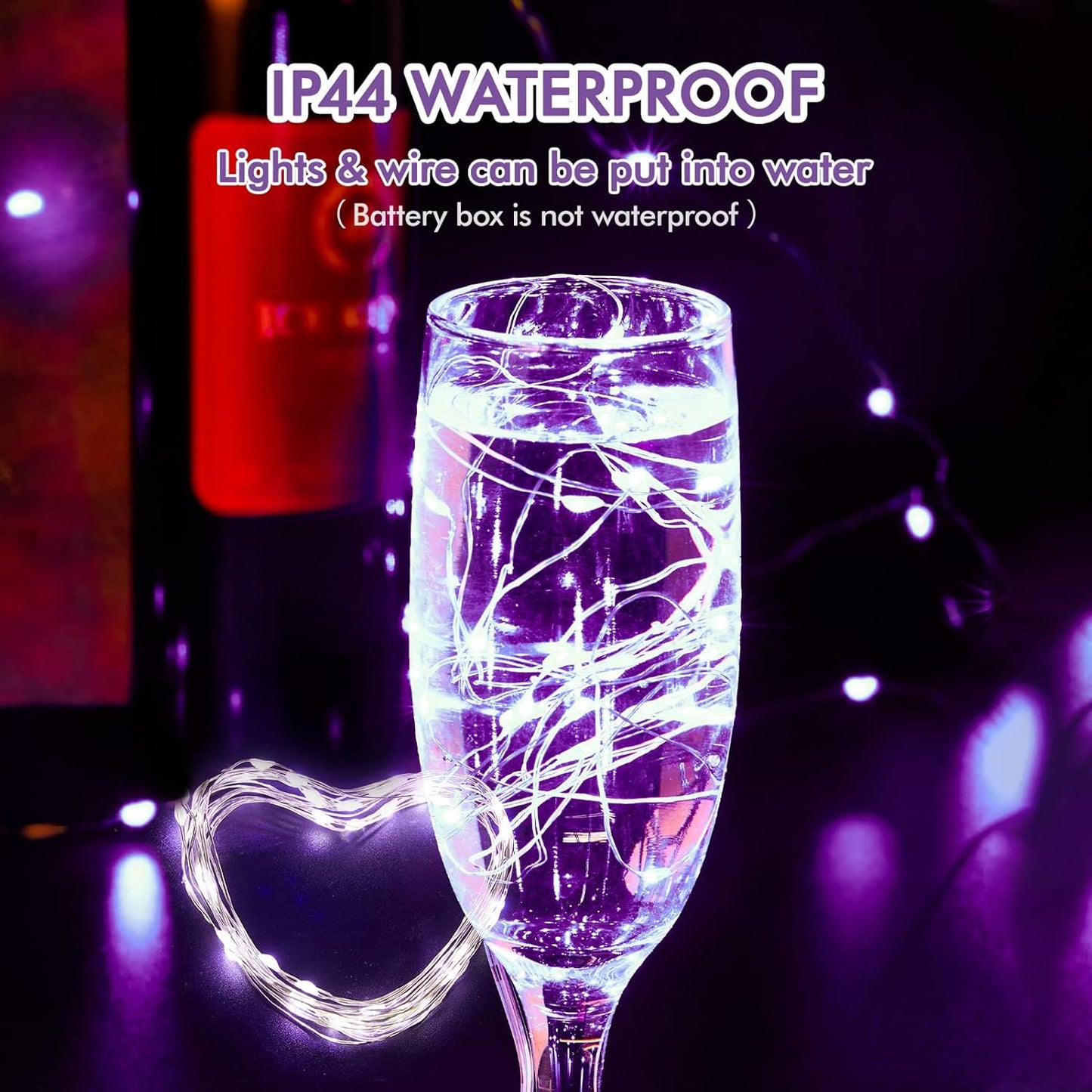 12 Pack Fairy Lights Battery Operated String Lights，7FT 20LED Waterproof Silver Wire Christmas Lights Outdoor,Firefly Mini Lights for Bedroom Party Birthday Wedding Home Decor