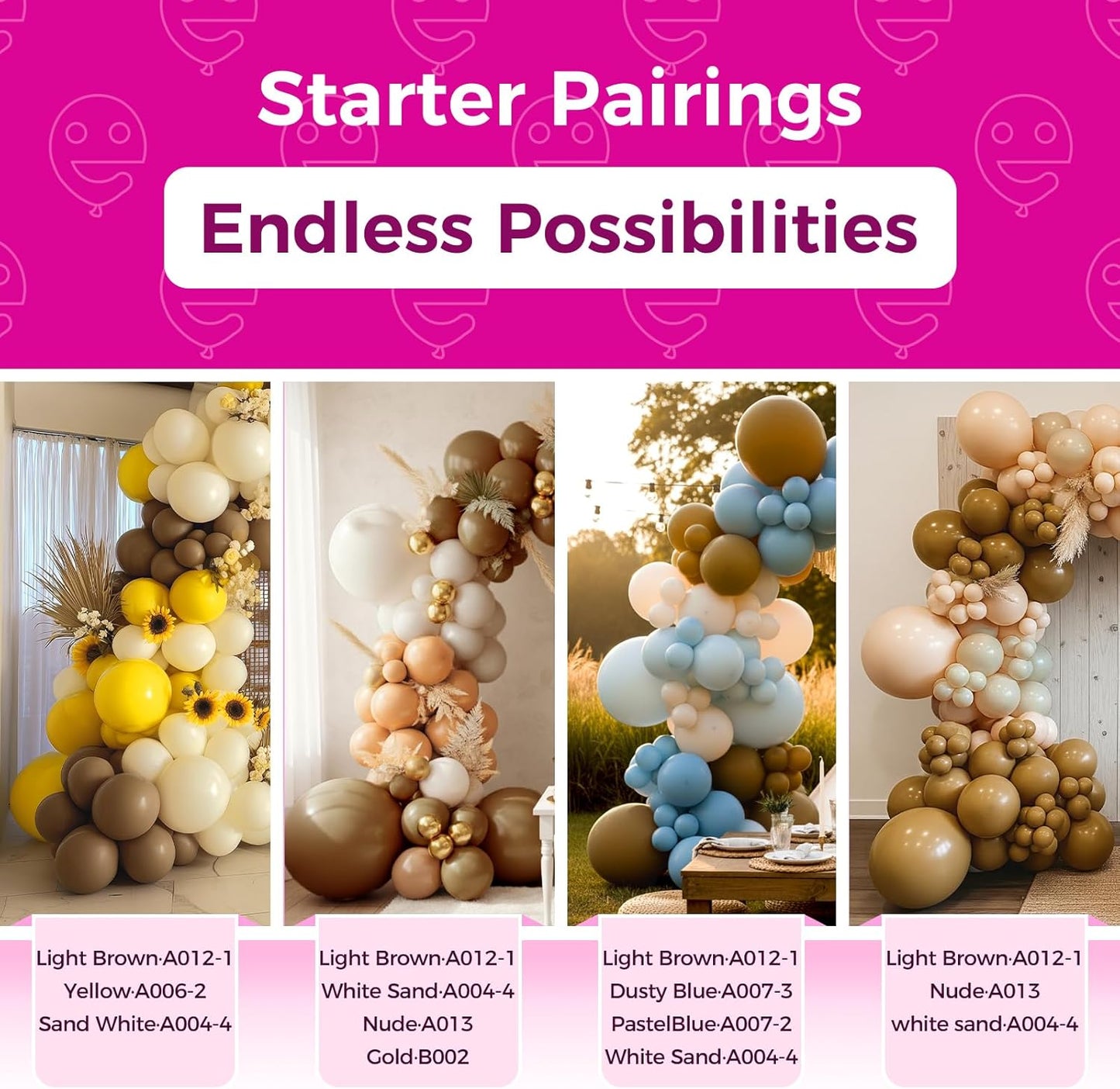 Bezente Brown Balloons Latex Party Balloons - 150 Pack 5 inch Matte Small Light Brown Helium Balloons for Birthday Bridal Shower Wedding Anniversary Party Decorations