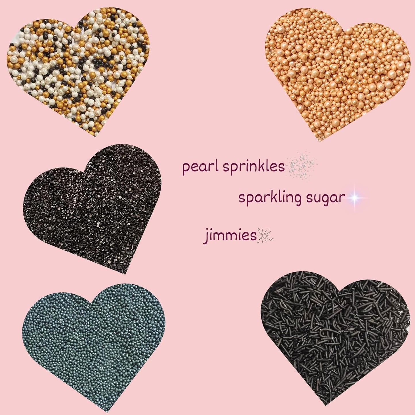 Confect Masquerade Sprinkles Mix – Champagne Gold & Black Pearl Dragees, Black Jimmies & Sparkling Sugar | Edible Sprinkles for Cakes, Cupcakes & Desserts | Vegan, Gluten-Free, Nut-Free, Soy-Free, Dairy-Free, Palm Oil-Free- 5 Oz