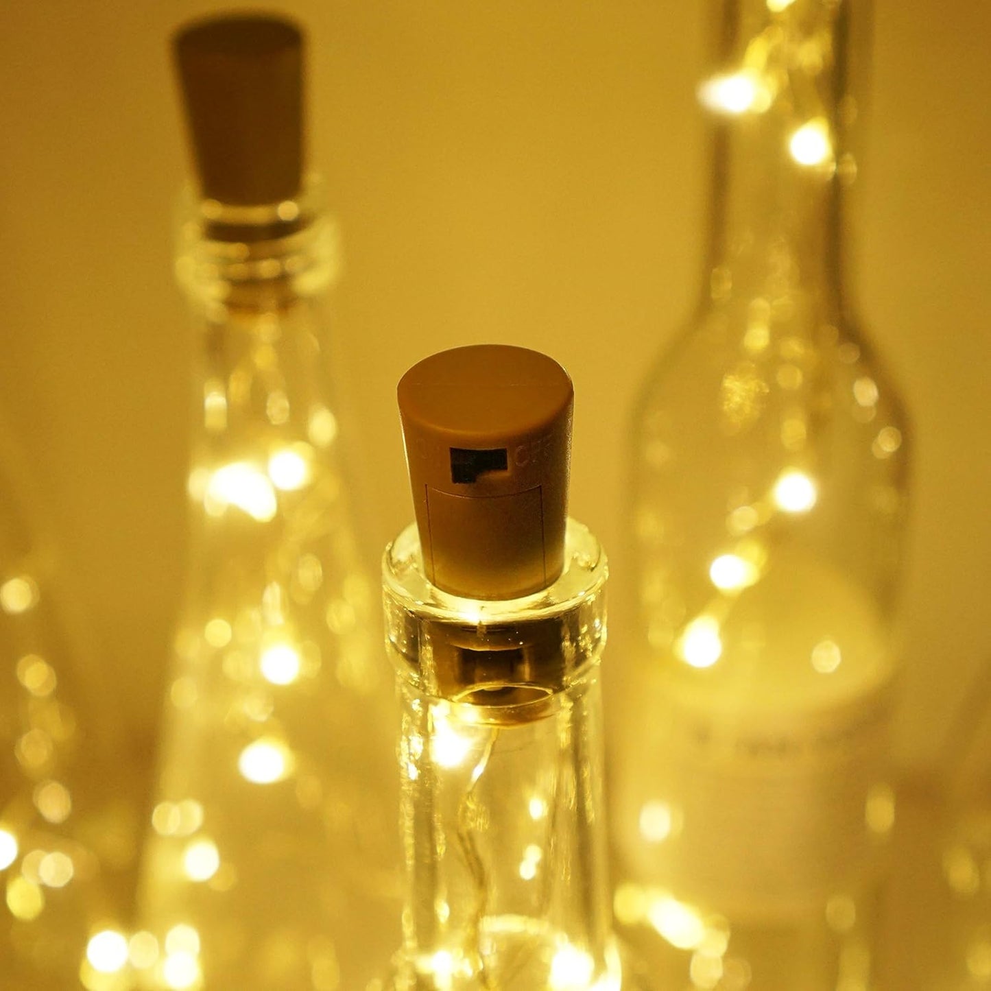 Wine Bottle Lights with Cork, Battery Operated 30 Pack 20 LED Cork Shape Silver Wire Fairy Mini String Lights(No Bottles) for DIY, Party, Decor, Christmas, Halloween,Wedding (30, Warm White)