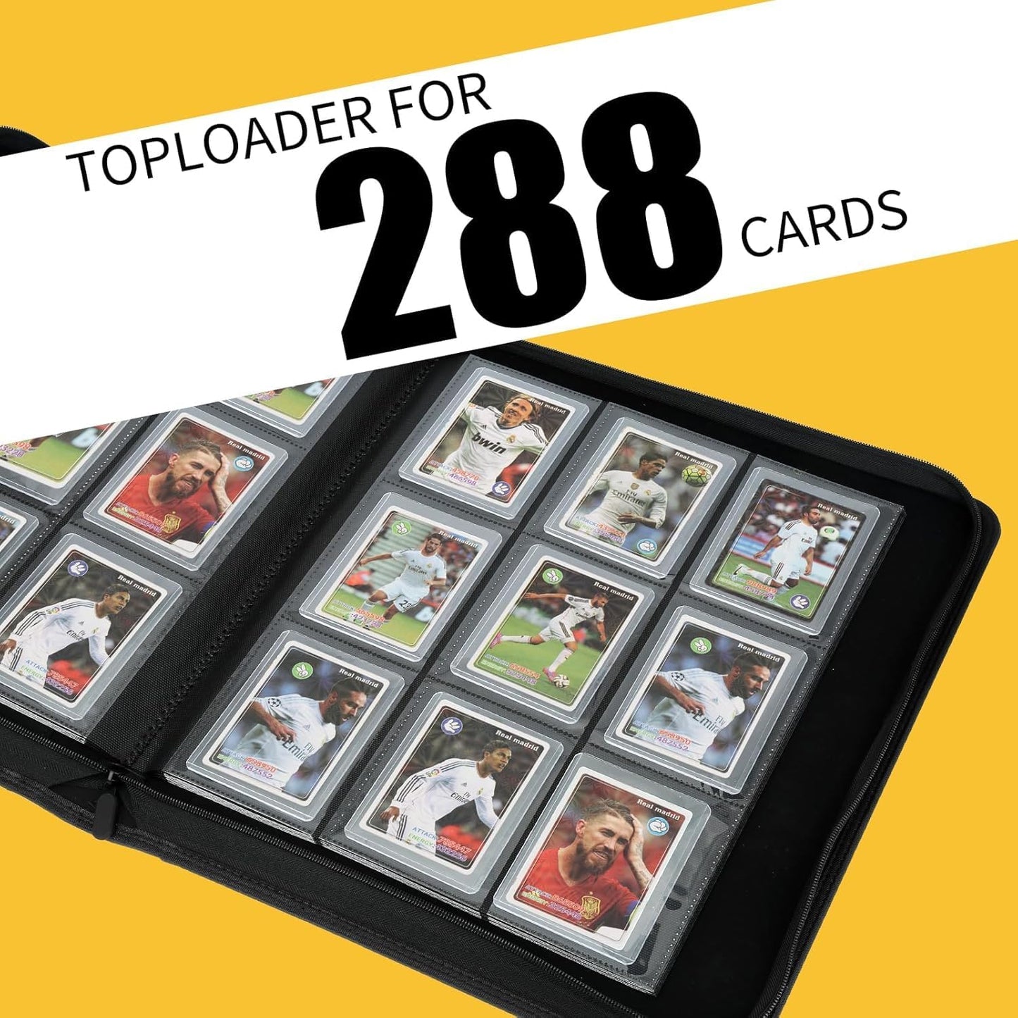 Toploader Binder,Holds 288 Toploaders,9 Pocket Double-Sided Top Loader Binders with Sleeves for 3 x 4'' Toploaders, Card Holder for Trading Cards or Sports Cards (Dark Blue)