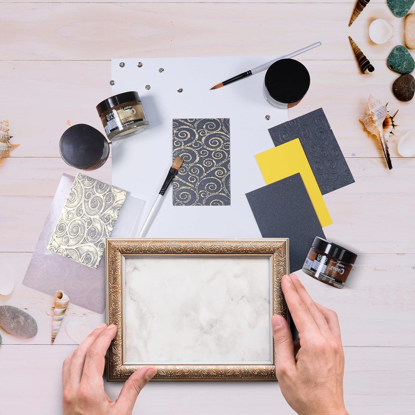 Pebeo Gilding Wax 30ml – Silver Gilding Wax for Crafting, Antiquing Wax for Crafts and Professional Finishing – Gilding Wax for Wood, Metal, Glass, and More Bundled with Moshify Application Brushes