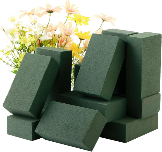 24 Pcs Floral Foam Blocks for Fresh & Artificial Flowers, 5.5" L x 3.1" W x 1.7" H Wet & Dry Green Flower Foam for Indoor Outdoor Floral Arrangements, Foam Bricks for Wedding, Birthdays, Home Décor