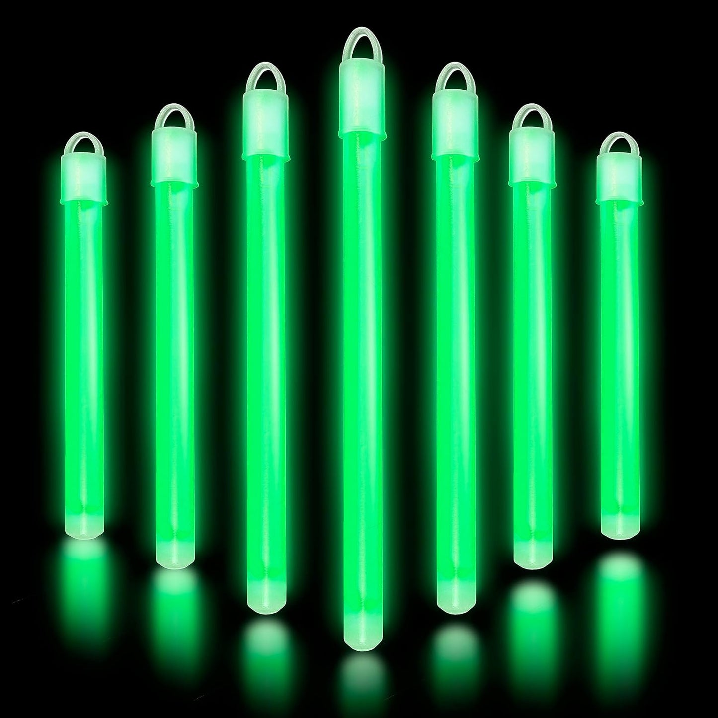 Glow Fever Glow in The Dark Sticks - 100 ct 6" Glow Sticks Bulk Party Pack with End Caps & Lanyards - Glow Party Favors for Concert, Festival, & Wedding Neon Light Sticks by Party Dragon, Green