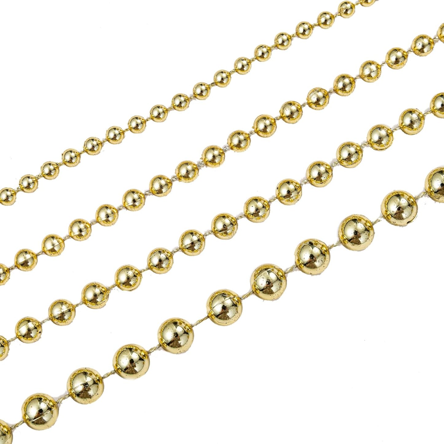 8mm Crafts Faux Pearl Beads Garland Pearl Bead Roll Strand of Pearls to Decorate Floral Centerpieces Wedding Party Favor Christmas Tree(33 Feet Gold)