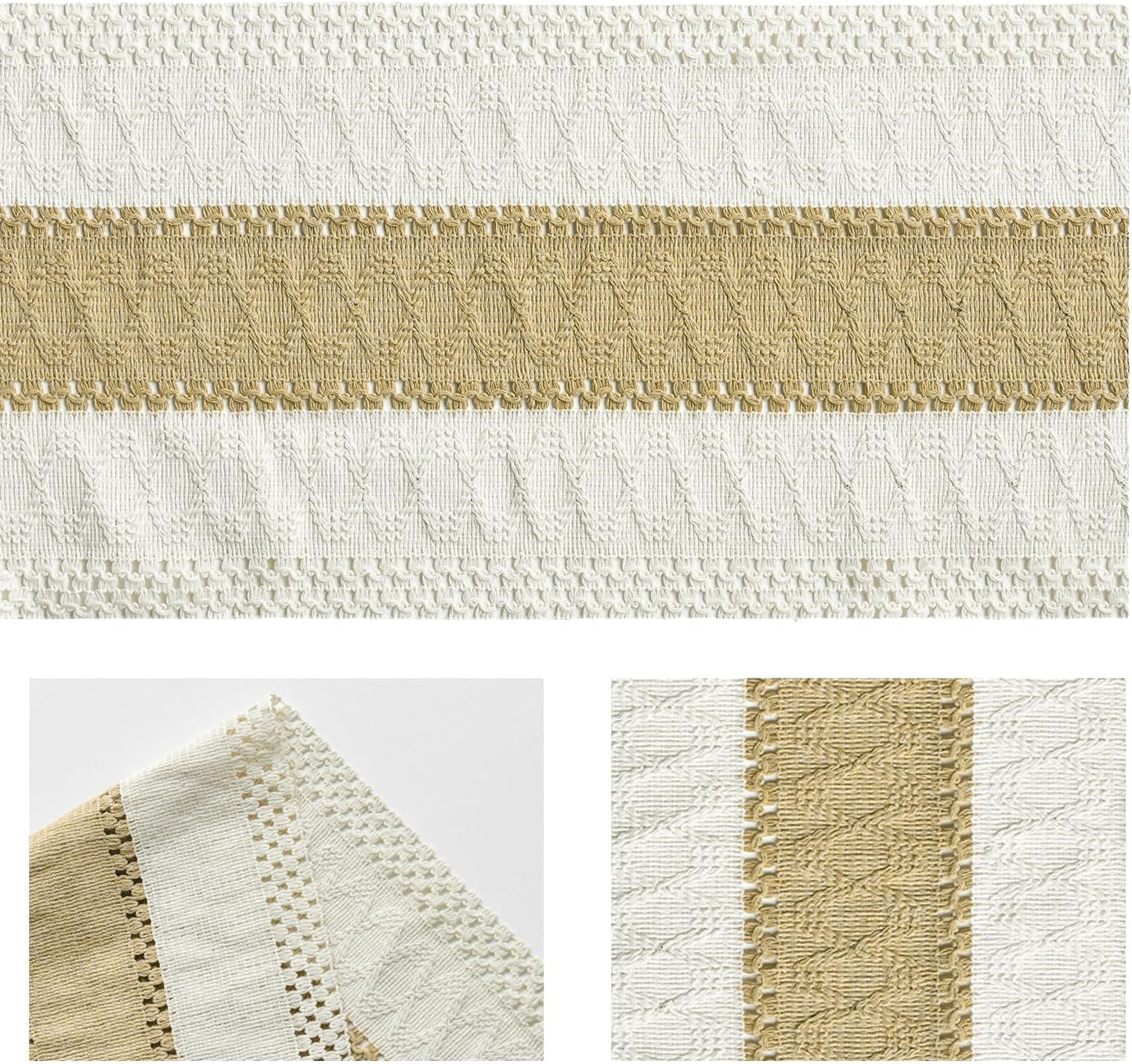 Artoid Mode Burlap Brown Farmhouse Rustic Table Runner, Seasonal Holiday Hollow Kitchen Dining Table Decoration for Home Party Decor 12x72 Inch