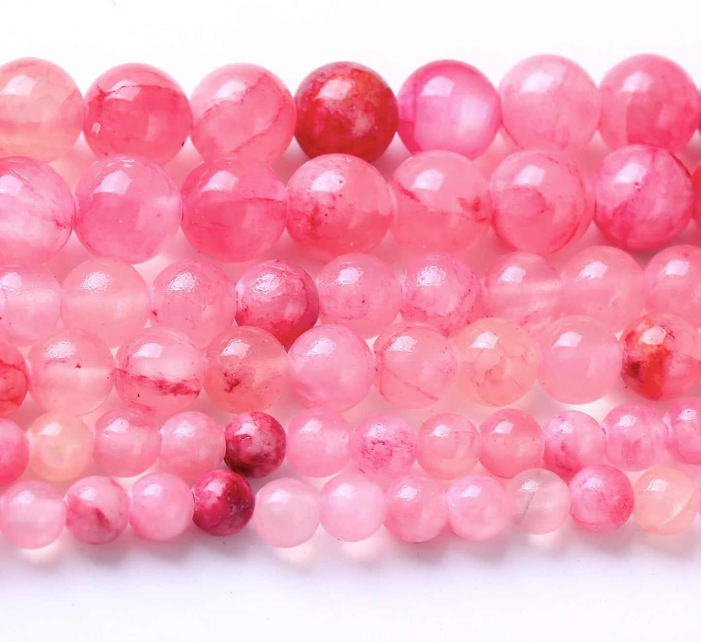 Blood Red Persian Jade Stone Beads Gemstone Round Crystal Energy Jade Beads Stone Beads for Jewelry Making DIY Bracelet Necklace Jewelry Making 1 Strand 15.5inch 60PCS 6MM