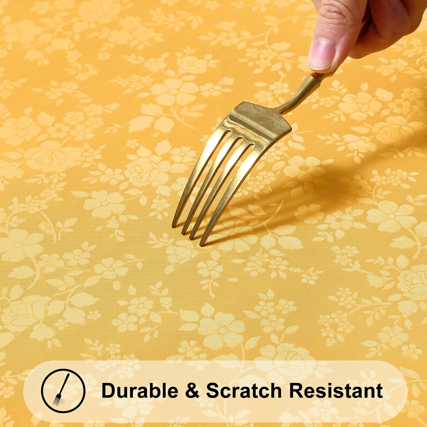 Smiry Rectangle Table Cloth, Waterproof Heavy Duty Vinyl Tablecloths, Wipeable Washable Table Cover for Kitchen and Dining Room (Mustard Yellow, 60" X 102")