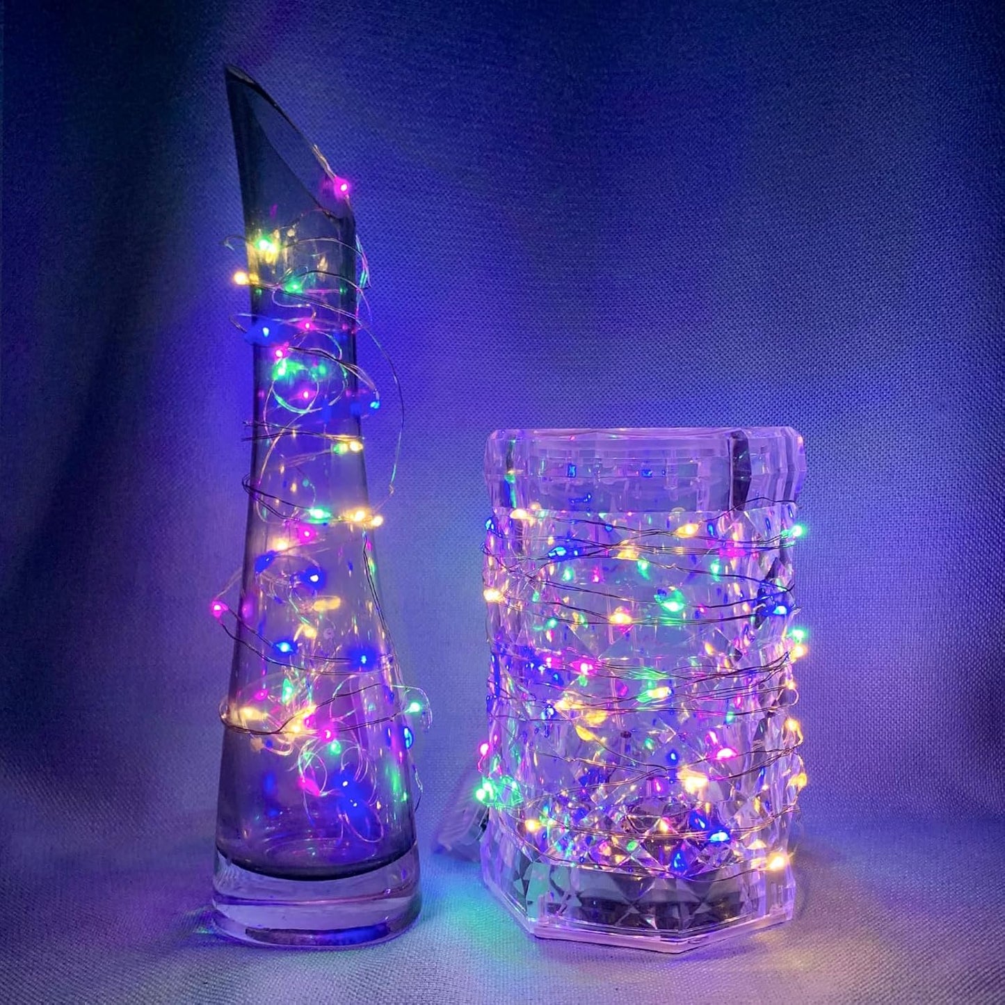 Fairy Lights 7Ft 20 LED Twinkle String Lights 3 Modes Battery Operated Waterproof Firefly Starry for Mason Jar Party Wedding Christmas Valentines Day Table Centerpieces(Rainbow, 24 Pack)