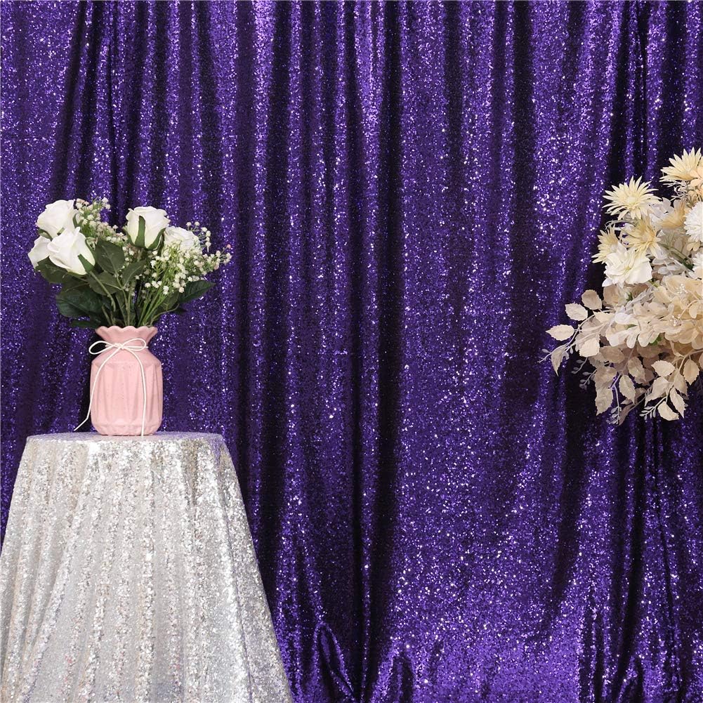Eternal Beauty Purple Sequin Backdrop, 5x7 Ft Halloween Glitter Background Curtains for Shimmer Photography Party Wedding Birthday Back Drop Decor