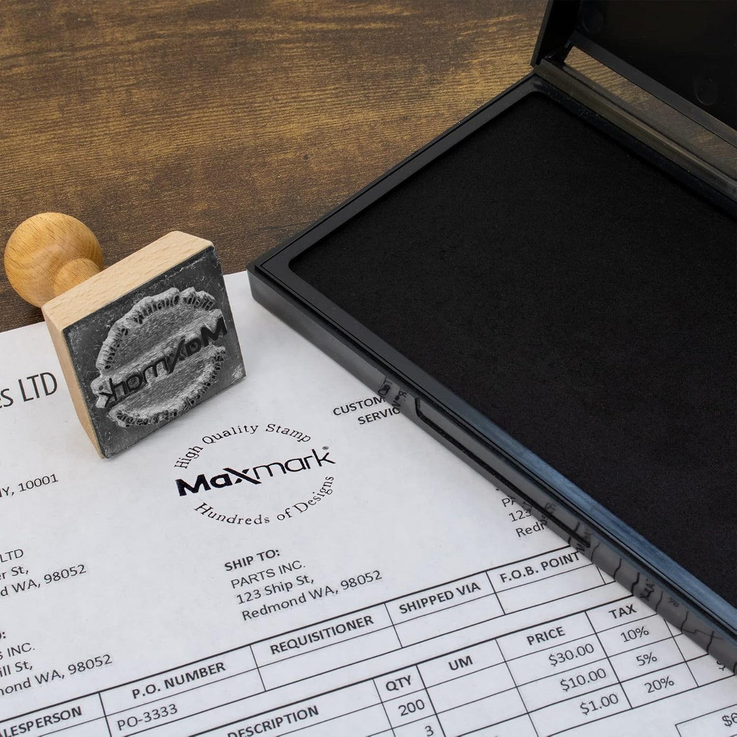 MaxMark Large Blue Stamp Pad - 4-1/4" by 7-1/4" - Premium Quality Felt Pad