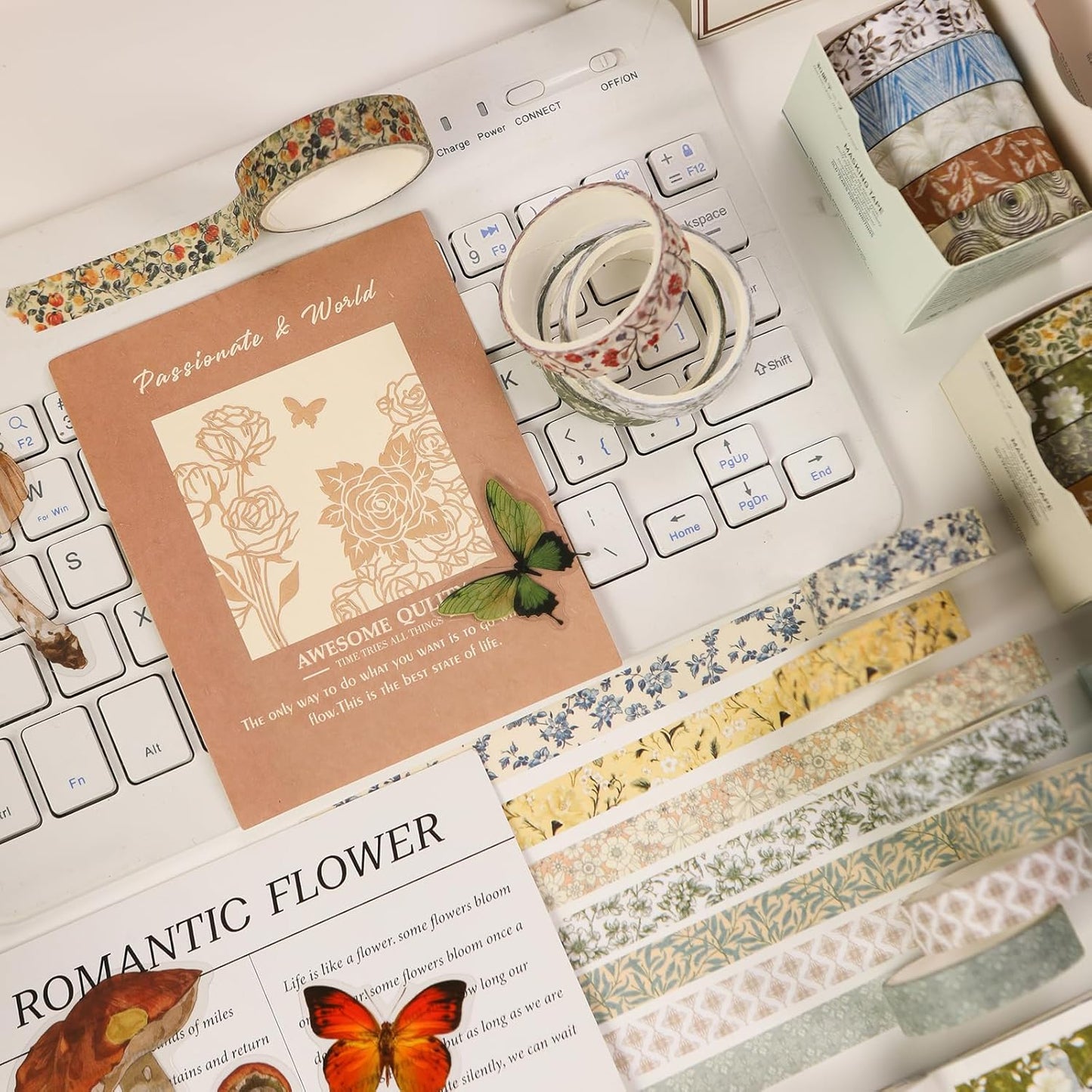 YUBBAEX 60 Rolls Value Washi Tape Pack Retro Arts Masking Tape Basic Patterns Decorative for DIY Crafts, Bullet Journal Supplies, Planners, Scrapbook, Card/Gift Wrapping (Retro Baroque)