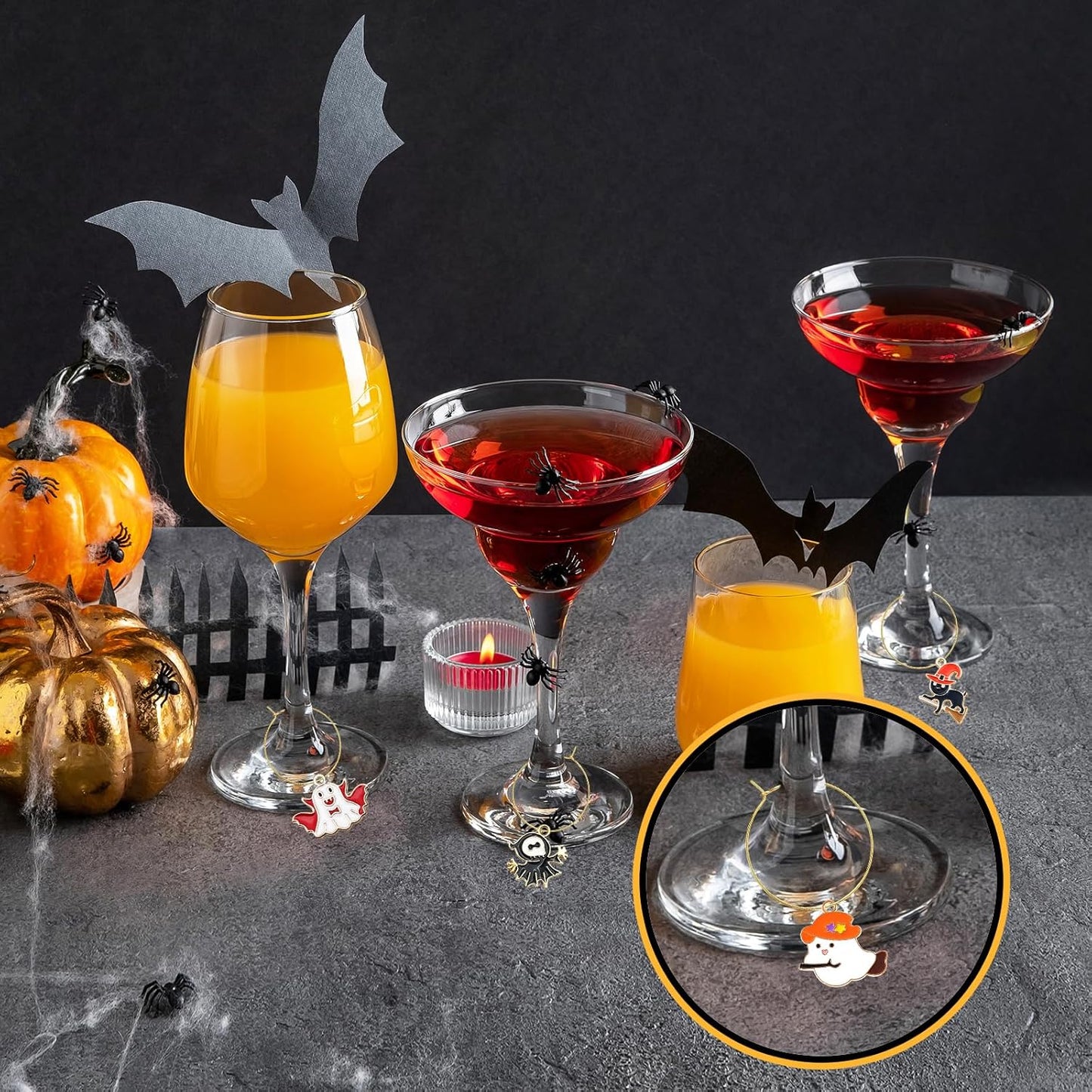 30PCS Wine Glass Charms Identification Markers for Stem Glasses, Wine Tasting Party Favors Holiday Decorations