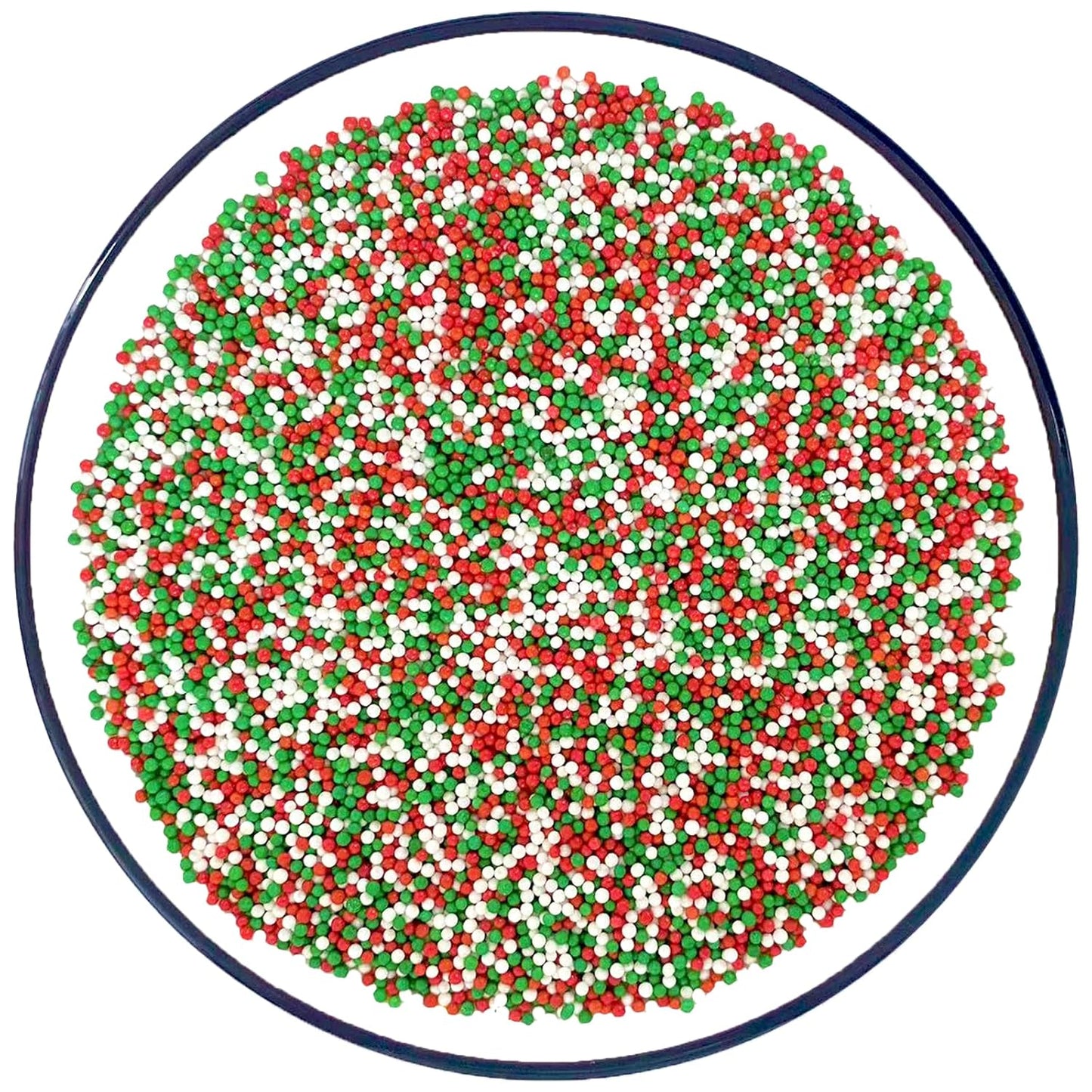 Sentovac Christmas Nonpareils Sprinkles Edible 2mm Mini Peals Red Green White Sprinkle for Cake Decorating Sugar Candy Cookie Cupcake Topper Baking Decorations Christmas Halloween Supplies