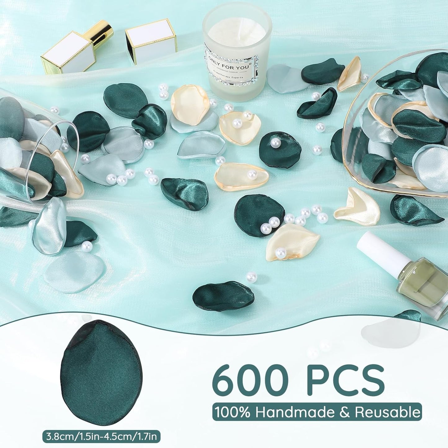 Suream 600PCS Silk Rose Petals, Mixed Color Artificial Flowers Petals, Artificial Rose Petals for Wedding Centerpiece Table Decorations, Fake Petals for Wedding Table Party Favors Decor