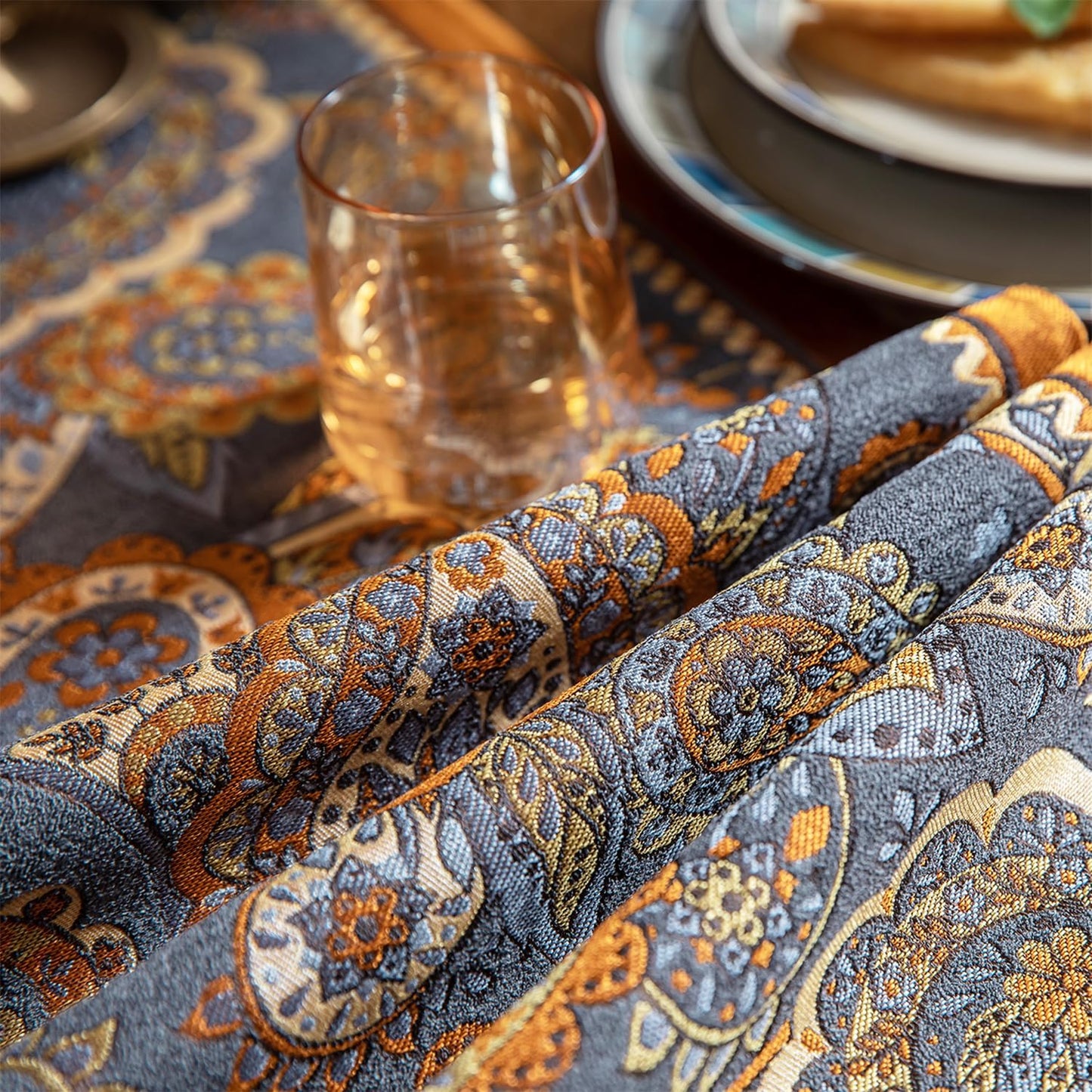 13×72 Inch Table Runner, Retro-Luxury Tassels Series for Kitchen Dining Table Holiday Decoration (Royal Nuts)