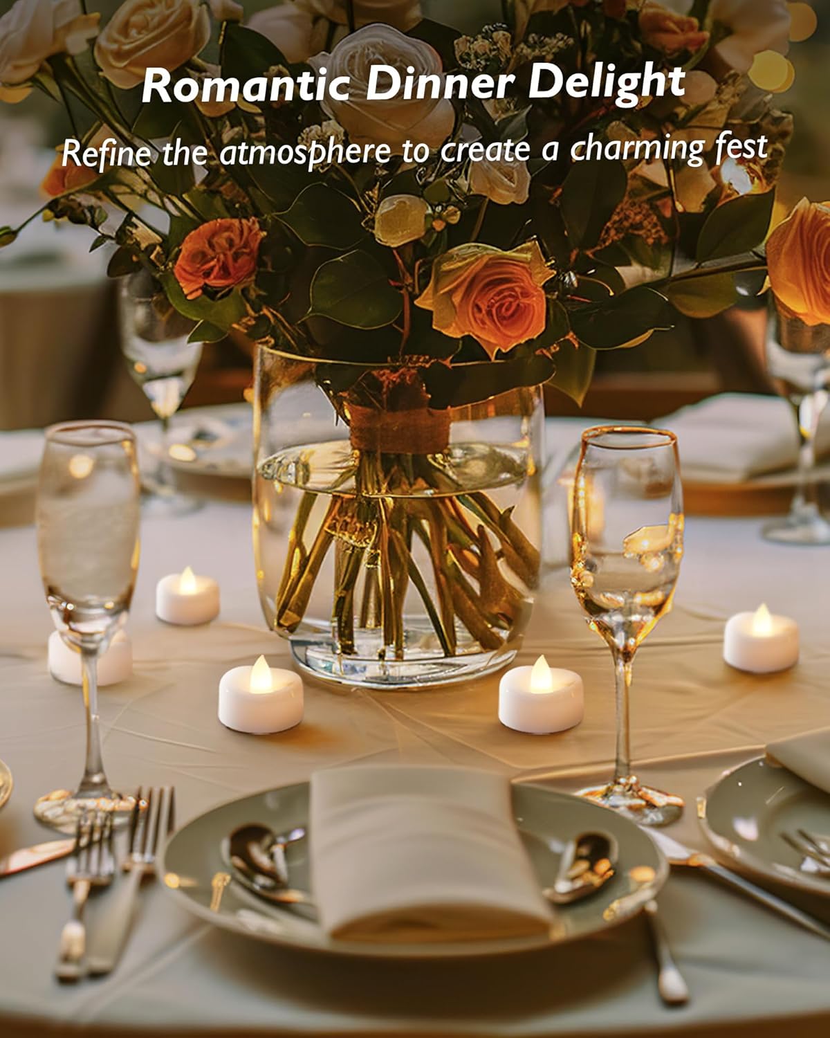 Remote Candles, 12PCS Flameless Tea Lights Candle Battery Operated with Timer, 400+Hours Remote Control LED Tea Lights Votive Candle for Holiday Table Centerpieces Decor