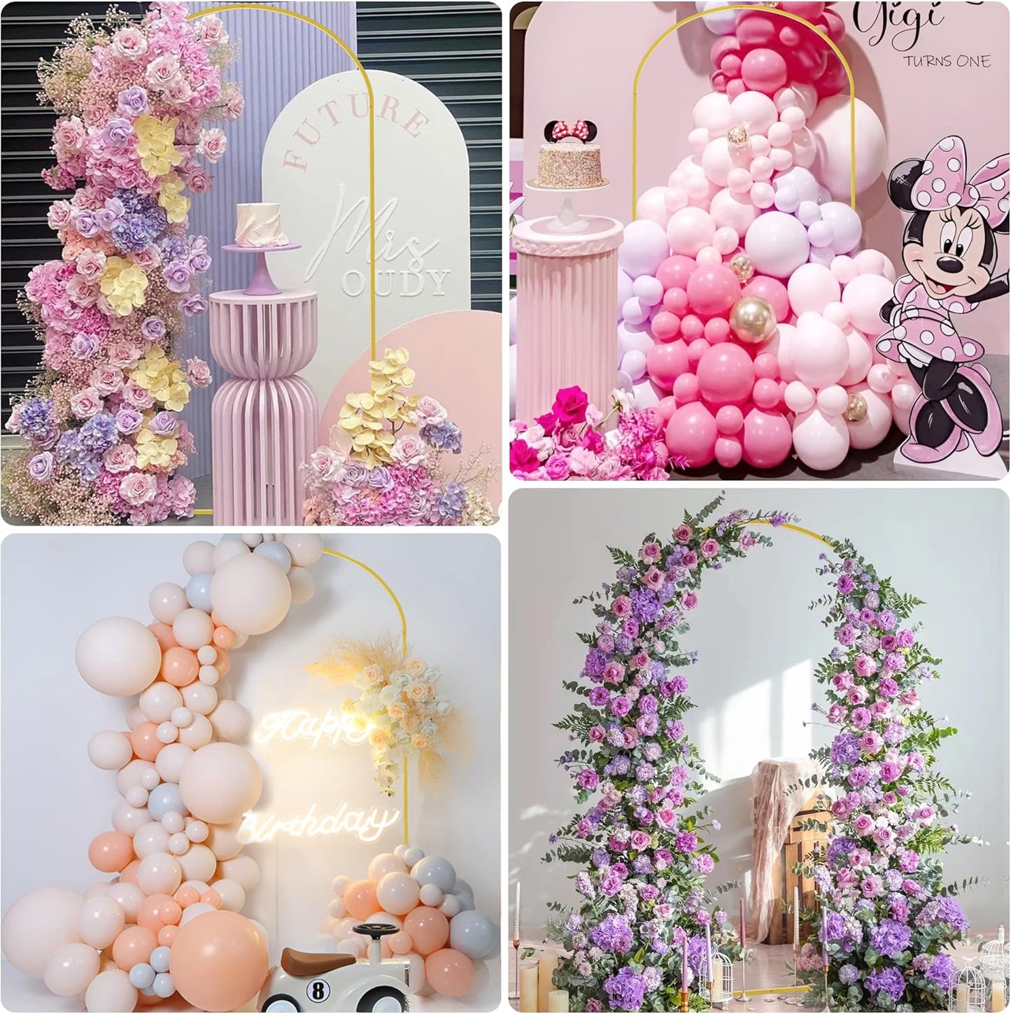 Wokceer 6.6 FT Wedding Backdrop Arch Stand and White Arch Cover, Metal Arch Stand with Arch Stand Cover for Birthday Party Wedding Ceremony Bridal Baby Shower Event Decor