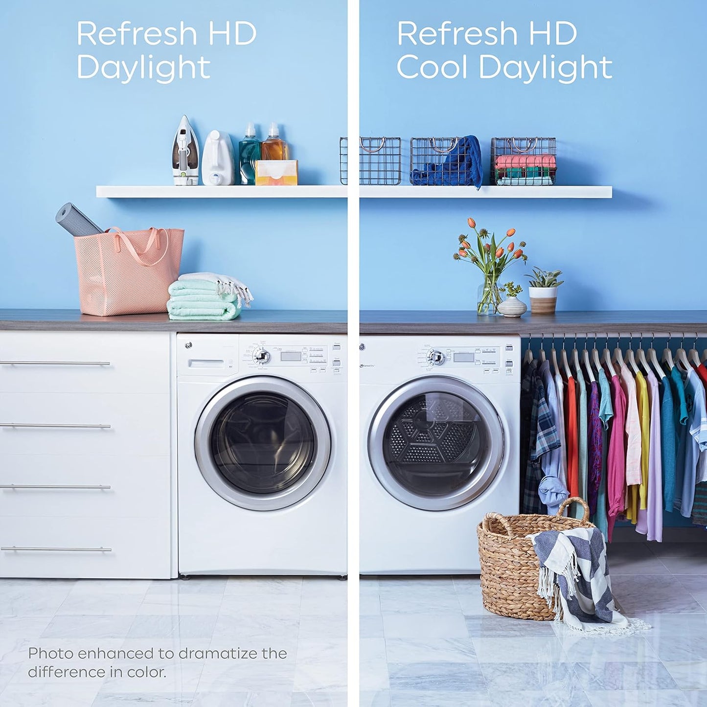 GE Refresh LED Light Bulbs, 60 Watt, Daylight, G25 Globe Bulbs, Clear, Medium Base 3 Count, (1 Pack)