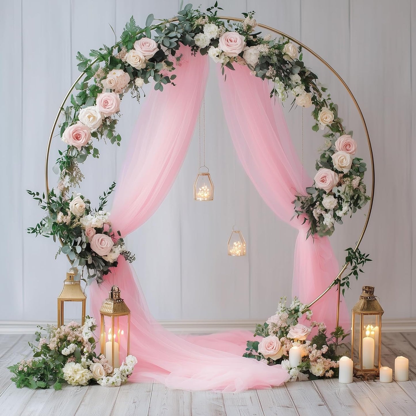 Wedding Arch Draping Fabric 1 Panel 28.7" x 20FT Blush Pink Sheer Chiffon Backdrop Drapes for Wedding Ceremony Birthday Party Bridal Shower Outdoor Decoration