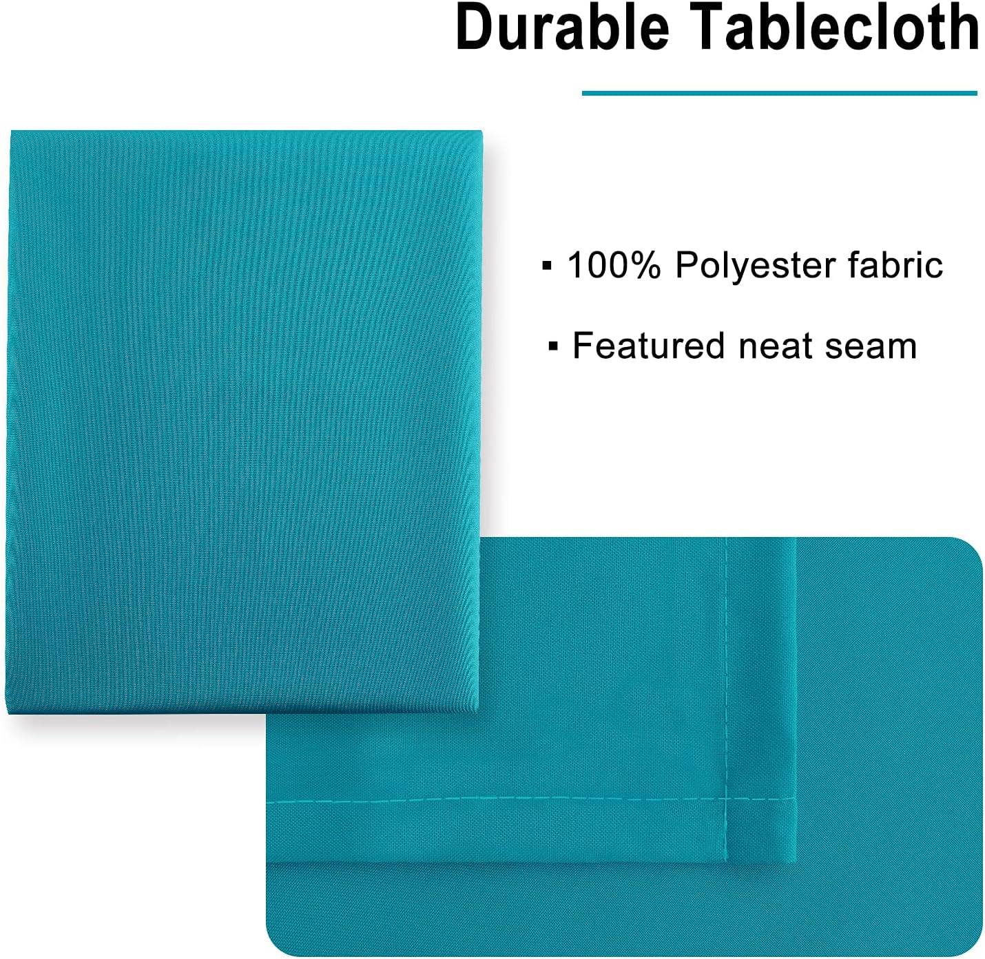Hiasan Turquoise Square Tablecloth - Water Resistant and Spillproof Dining Room Washable Fabric Table Cloth for Dining Room, Polyester, 54 x 54 Inch