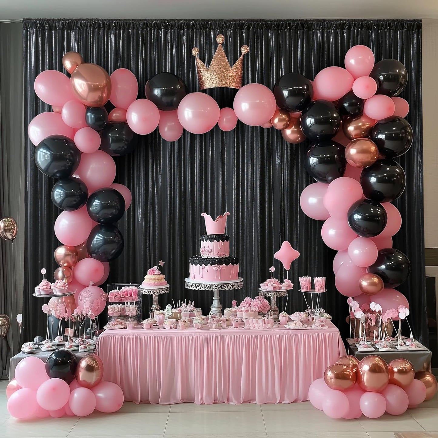 20ftx10ft Black Sequin Backdrop Curtain Panels for Parties, Wrinkle Free Glitter Photo Backdrop Drapes 4 Panels 5x10FT Shiny Back Drop Cloth for Wedding Birthday Christmas Photography Background