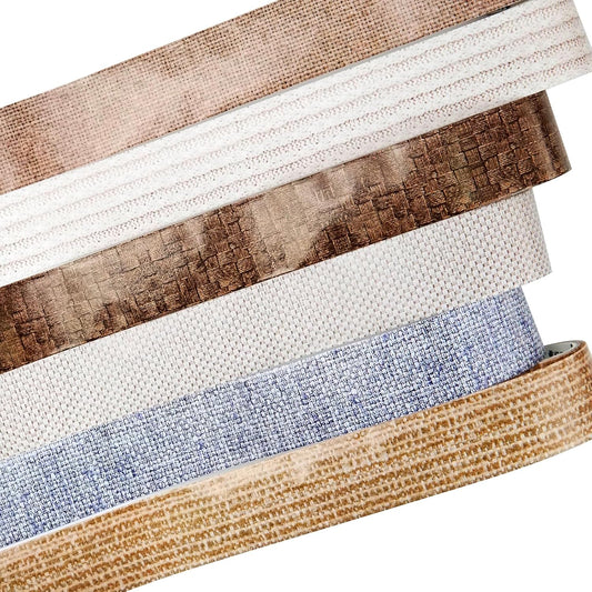 Fabric-Patterned Washi Sticker Set, 6 Rolls Vintage Stickers for Scrapbooking, Journaling, DIY Crafts, and Decorative Wrapping