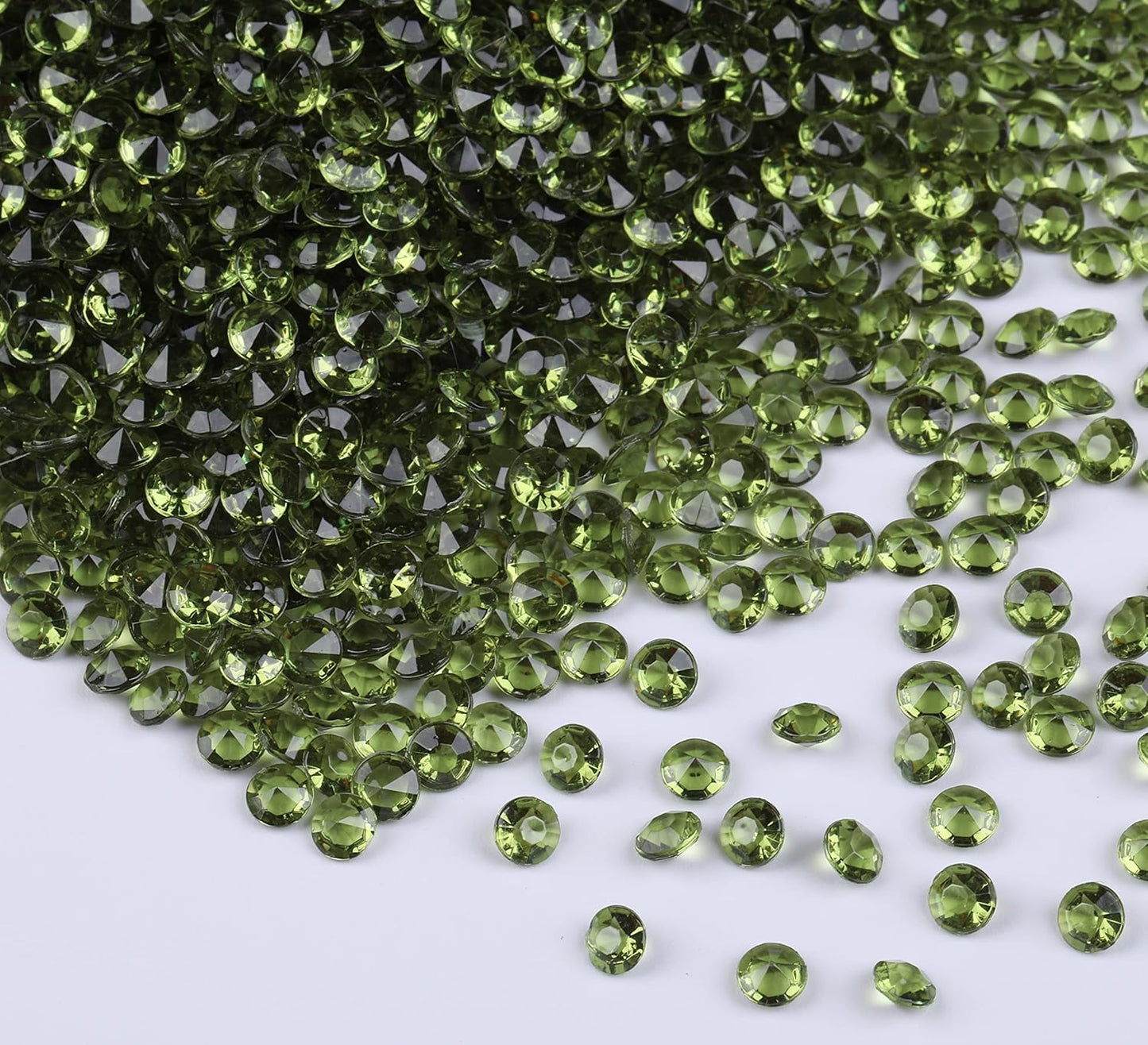 10000 pcs/Pack Wedding Table Scatter Confetti Crystals Acrylic Diamonds Vase Fillers 4.5 mm Rhinestones for Wedding, Bridal Shower, Vase Beads Decorations (Tea Green)