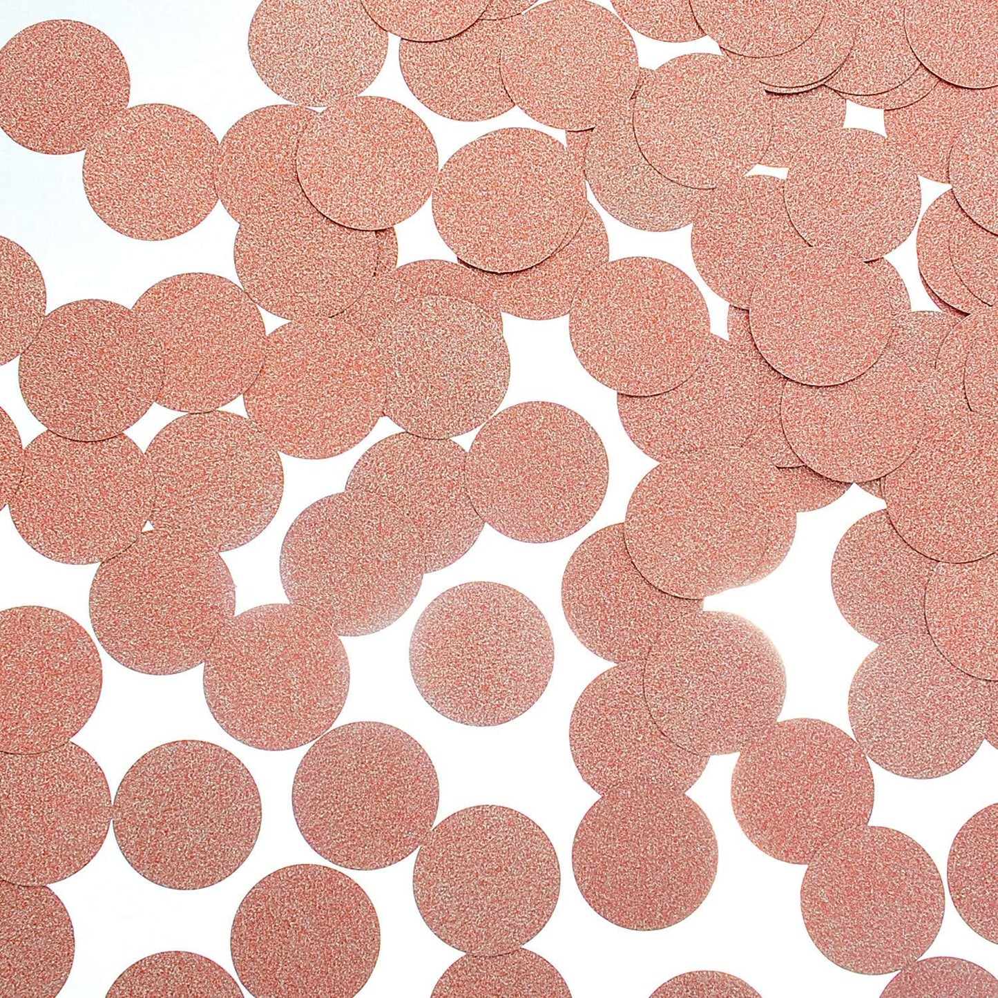 Glitter Confetti Circle Dots for Table Wedding Birthday Party Decoration, 1.2 inch in Diameter (rose gold glitter,200pc)