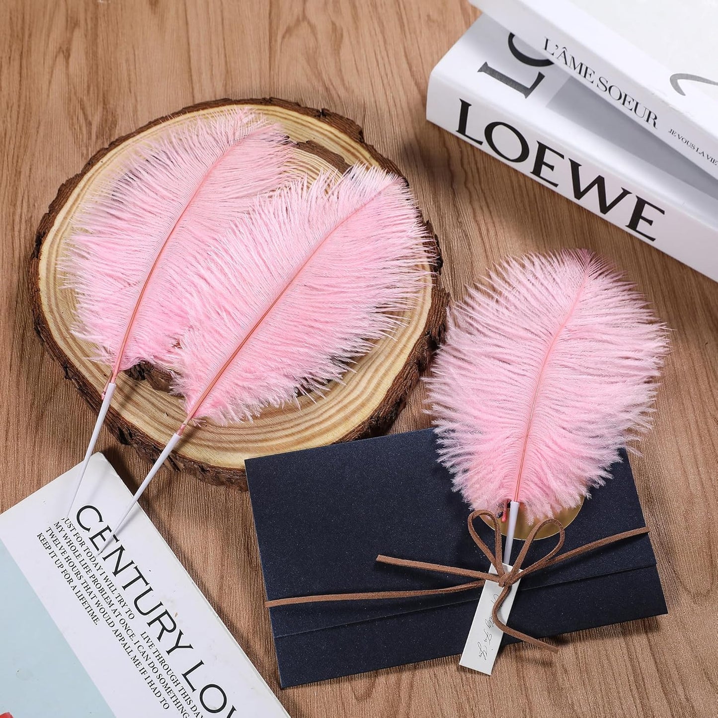 SOGUGOM Pink Craft Ostrich Feathers - 30PCS 8-10 inch Ostrich Feathers Kit for Centerpieces, Kindergarten Crafts, Dream Catchers and DIY Projects(Light Pink)