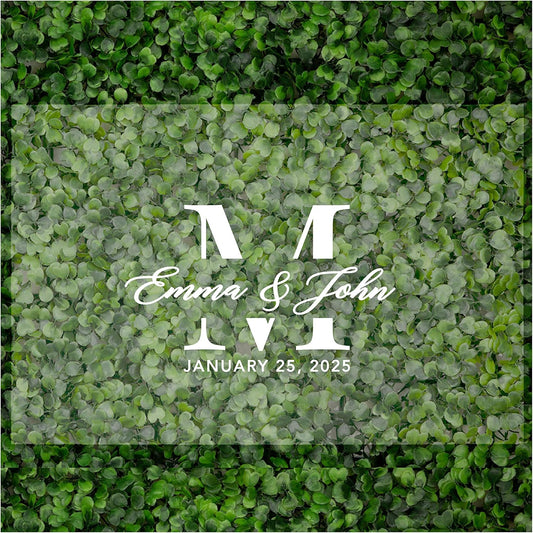 Andaz Press Custom Large Wedding Acrylic Sign, 16 X 24 Inches, Minimalist Modern Monogram, Personalized Sign, Welcome Sign For Modern Wedding Theme Wedding Signs For Ceremony And Reception