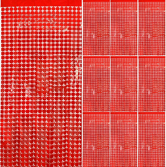 Red Square Tinsel Curtain Party Backdrop - 10pcs Glitter Foil Fringe Curtain Wall Decor Red Streamers Party Decorations for 4th of July, Valentines Day, Christmas, Birthday, Graduation, Wedding