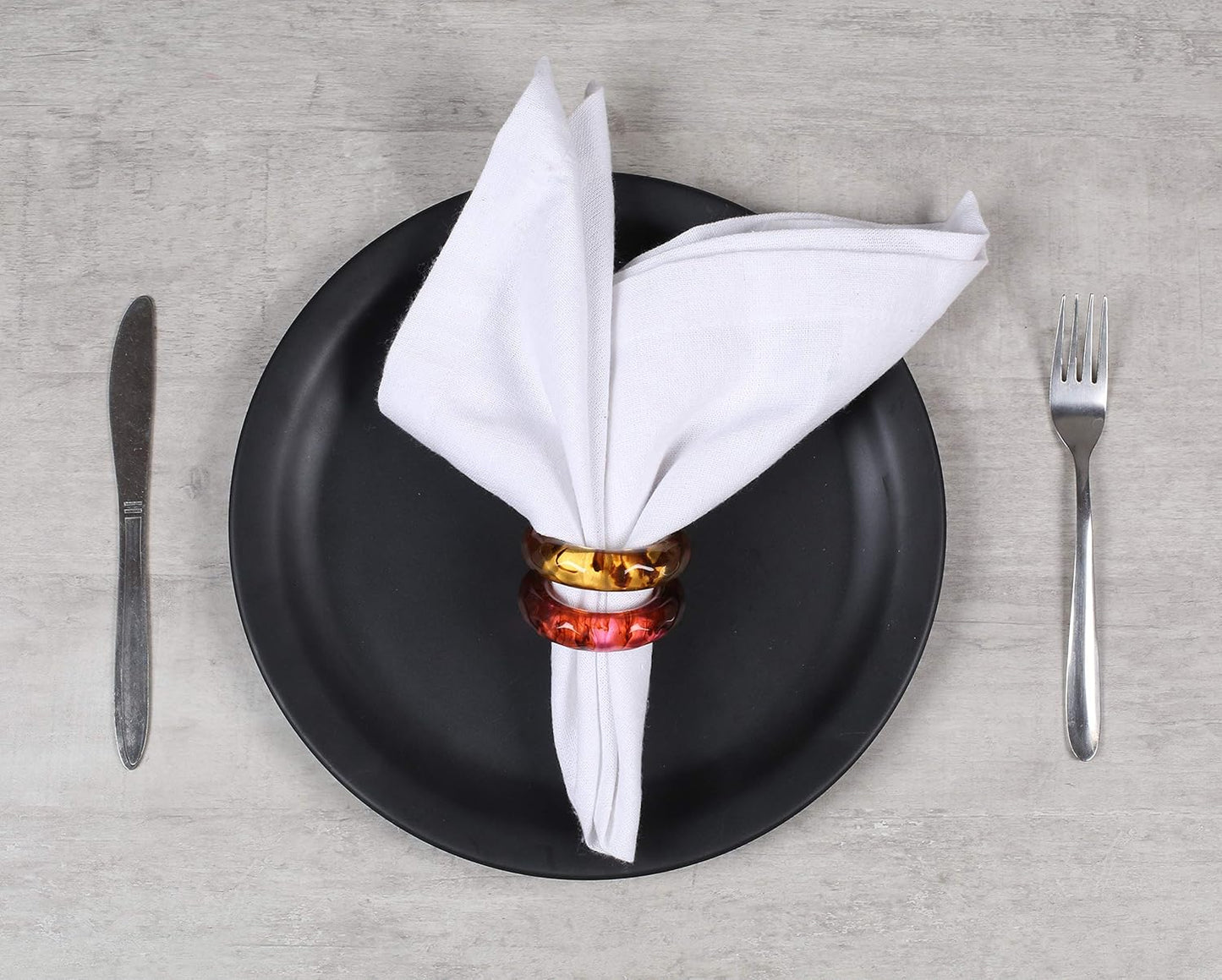 Spring Pastel Epoxy Napkin Rings - Set of 12 Multi-Color Epoxy Resin Napkin Holders for Modern Tabletop Decor, Perfect for Weddings, Parties, Special Events & Everyday Dining - ALPHA Living HOME