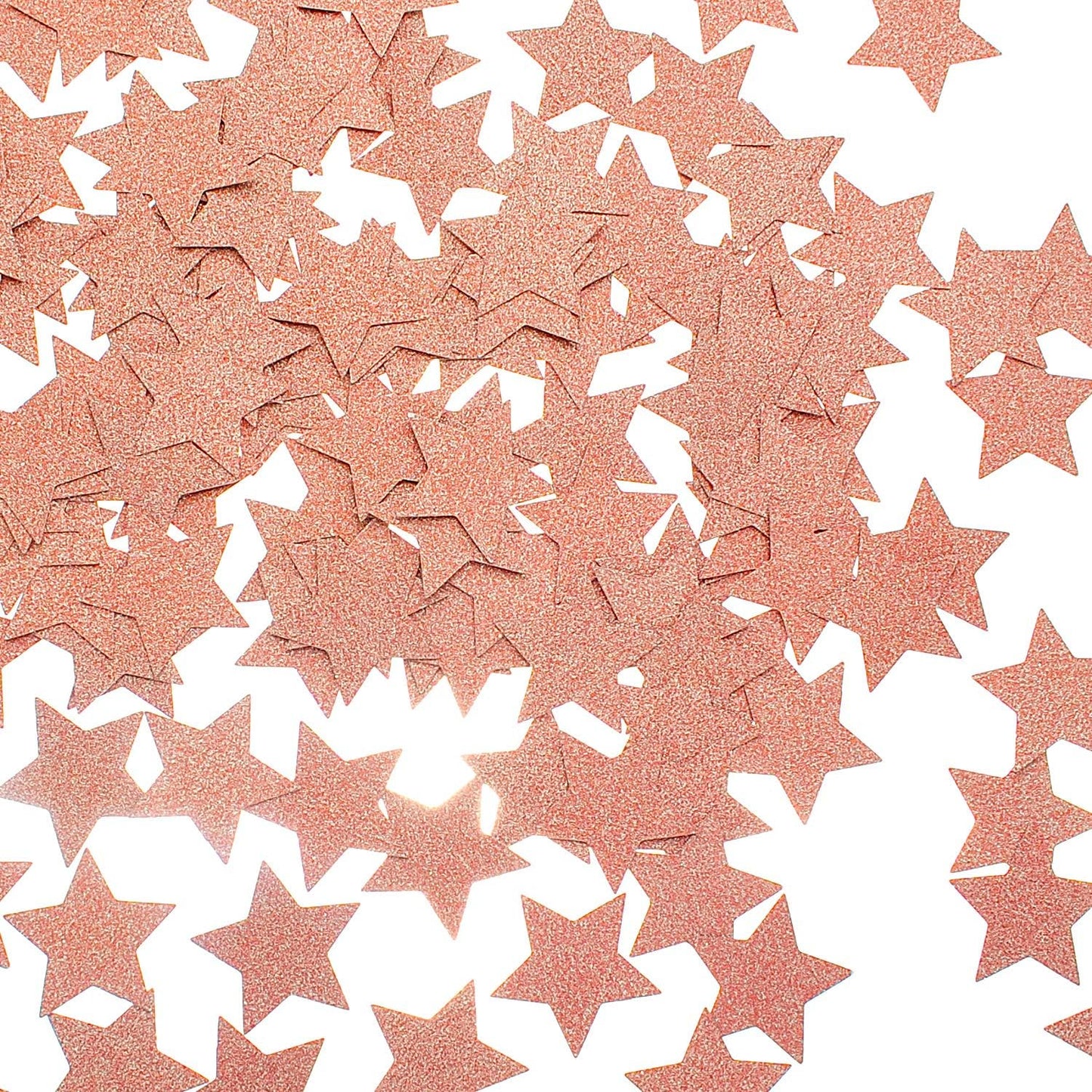Glitter Star Confetti for Table Wedding Birthday Party Decoration, 1.2 inch in Diameter (rose gold glitter,200pc)