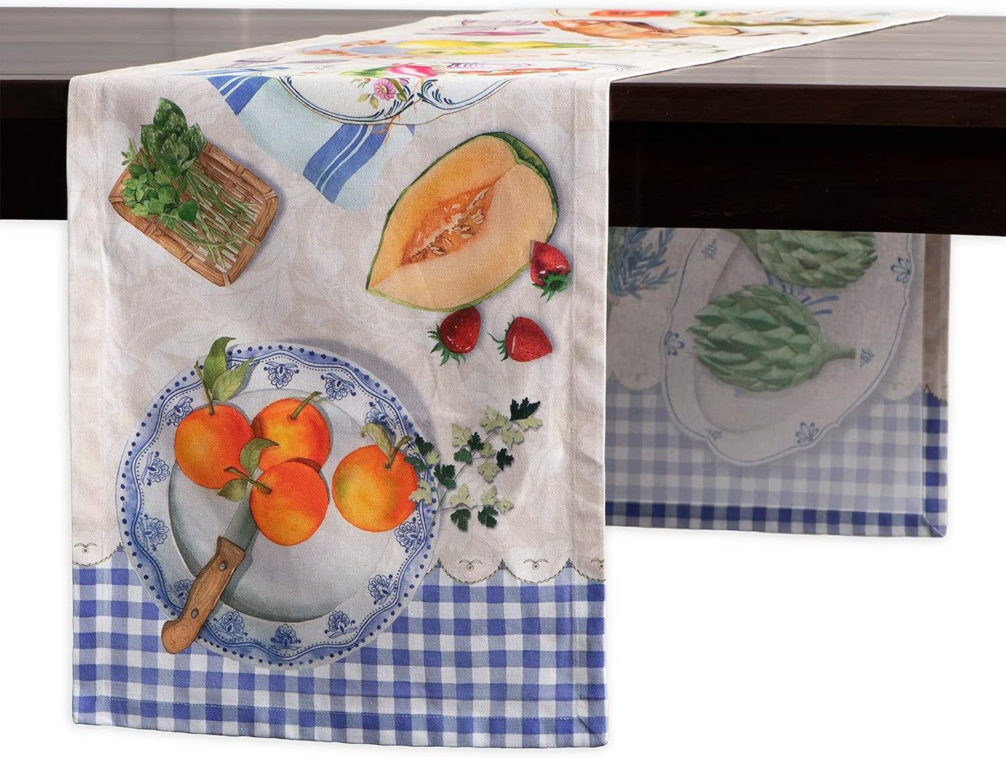 Maison d' Hermine Table runner 100% Cotton Single Layer Table Runners 108 inches long Decorative for Home Kitchen Dining Party Baby Shower Wedding Bridal Shower Spring Summer (Gourmand, 14.50" x 108")