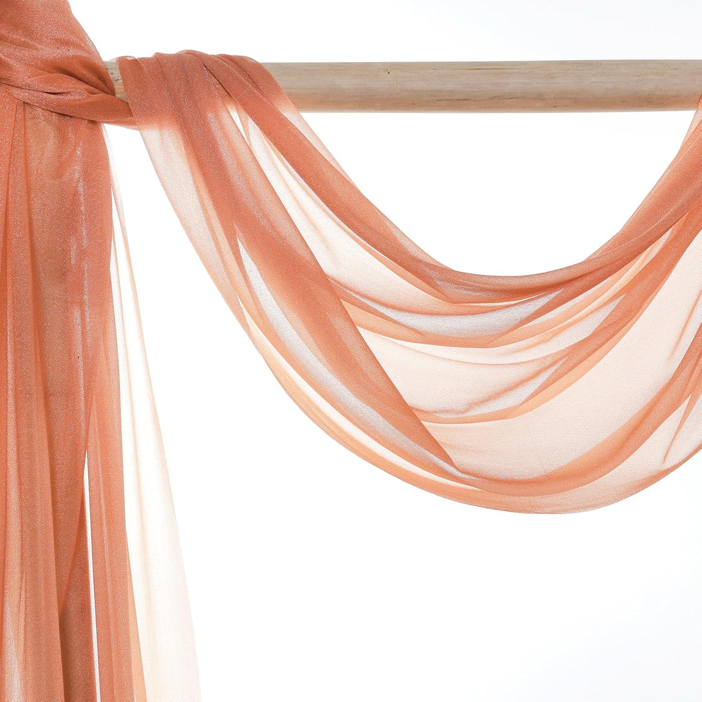VDS Pack of 1 Panel (30 Inch X 20 Feet) Wedding Arch Draping Fabric Sheer Chiffon Fabric Drapery for Wedding Ceremony Reception Swag Backdrop Canopy Chuppah ARBO Altars Decoration (Coral Peach)